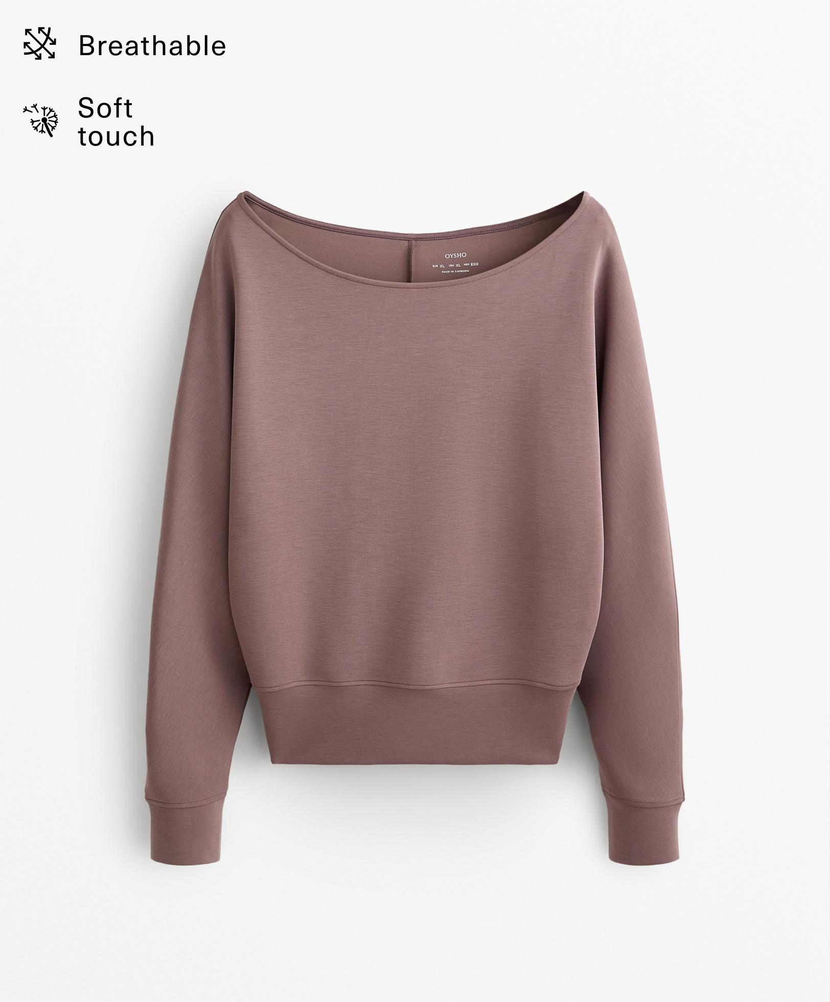 Soft Touch boat neck sweatshirt with modal