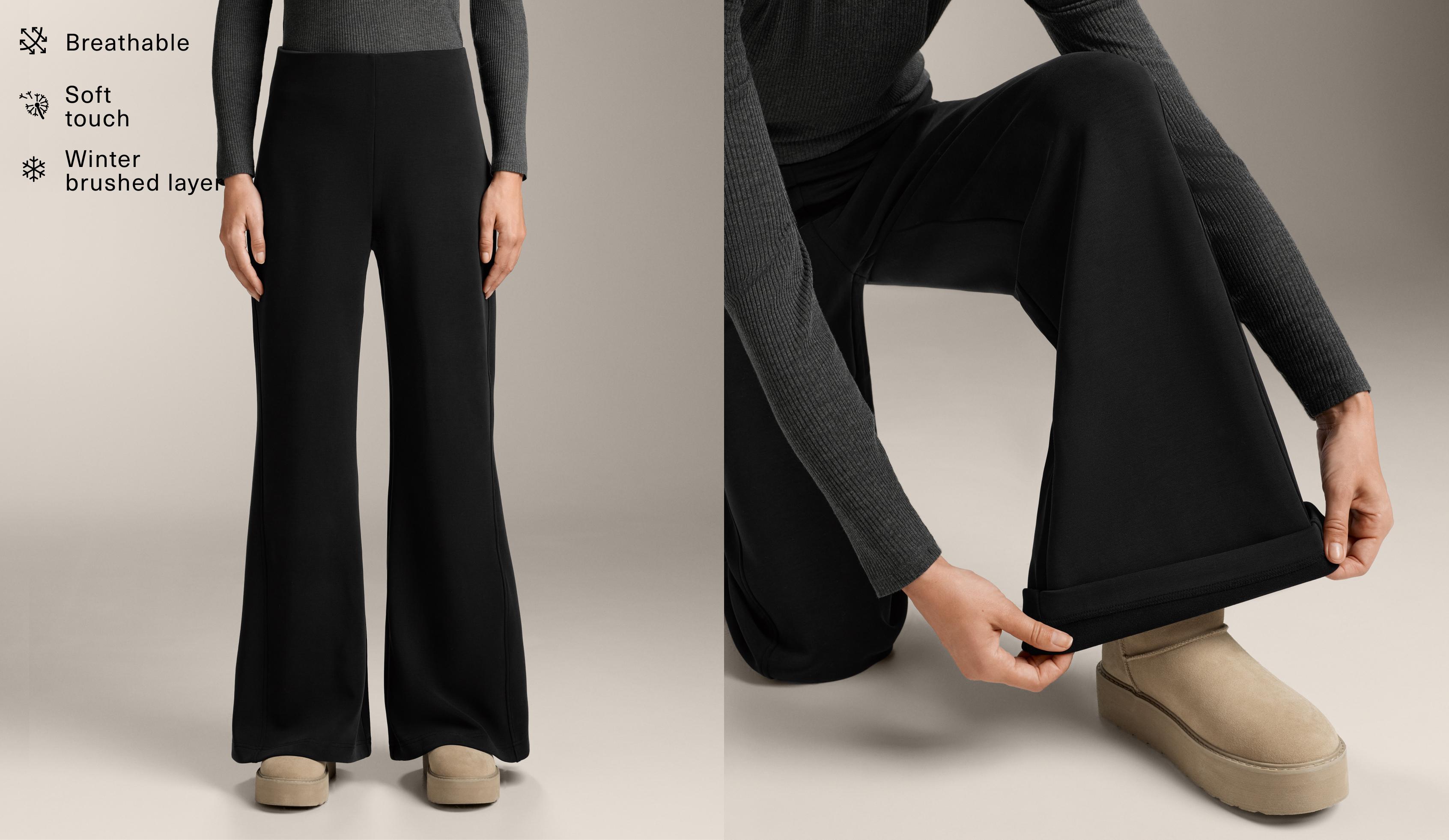 Pantalón super high rise flare con modal brushed Pantalón super high rise flare con modal brushed