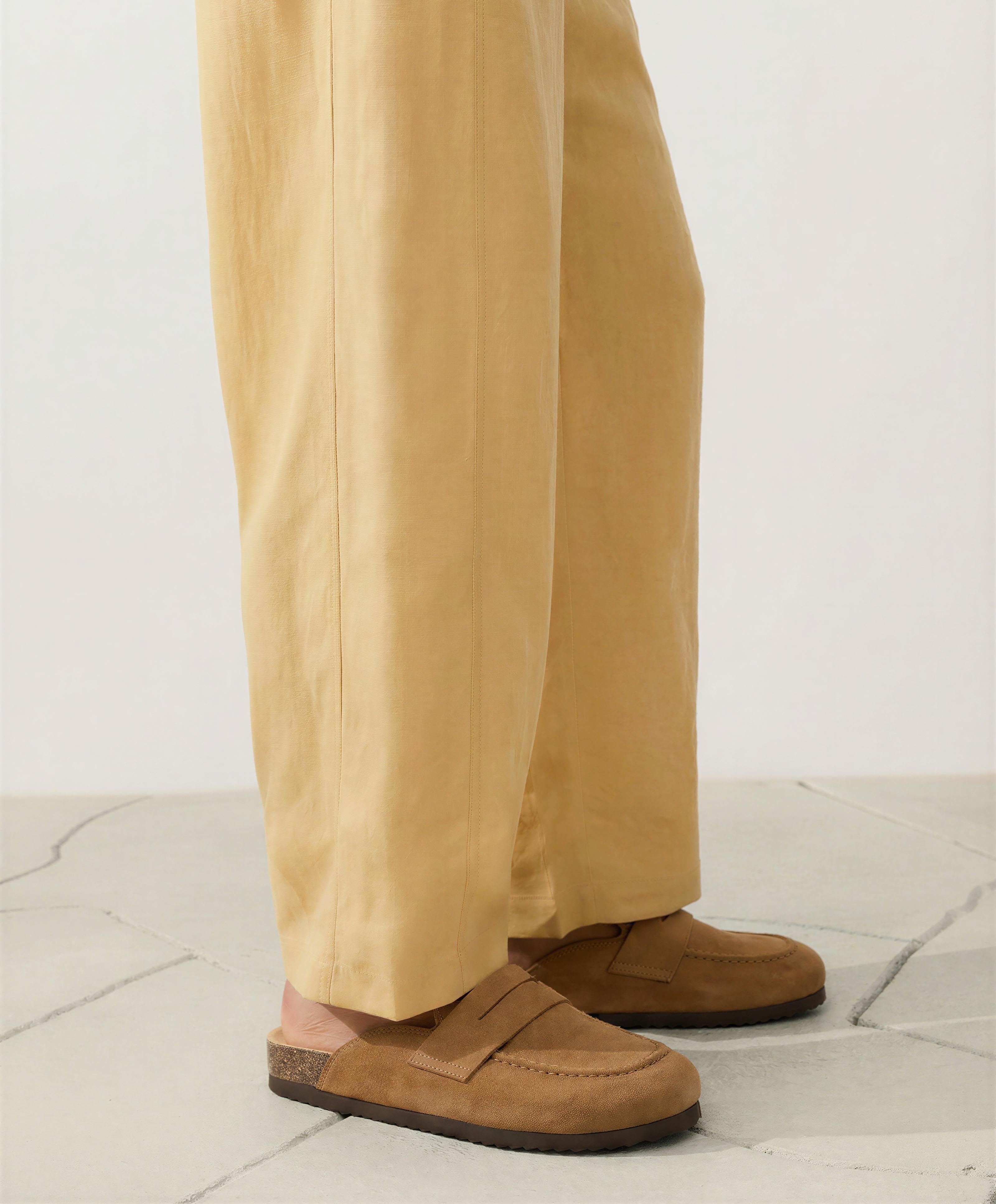 Split-leather mules — TOASTED BROWN
