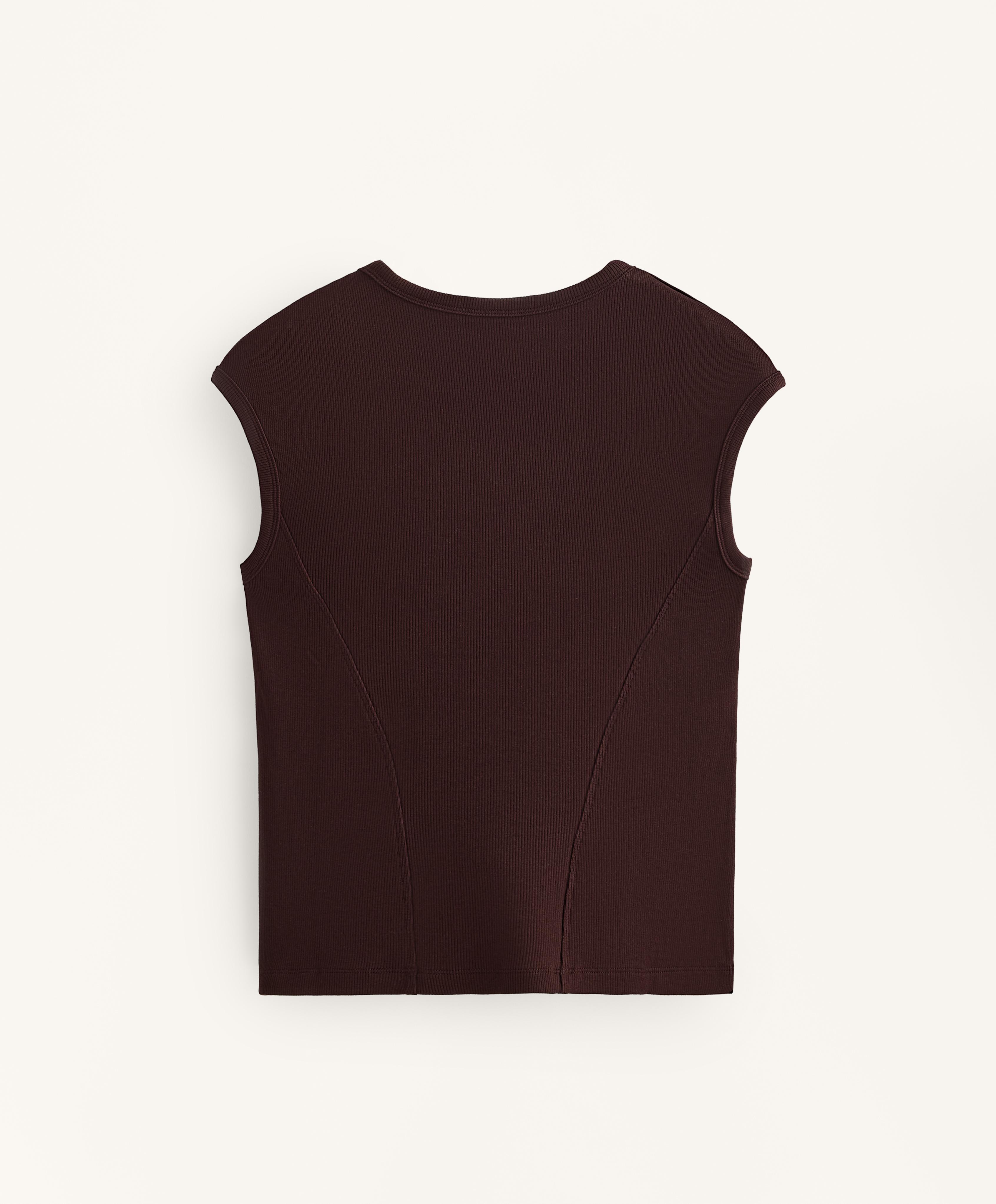 Short sleeve rib T-shirt with cotton and modal
