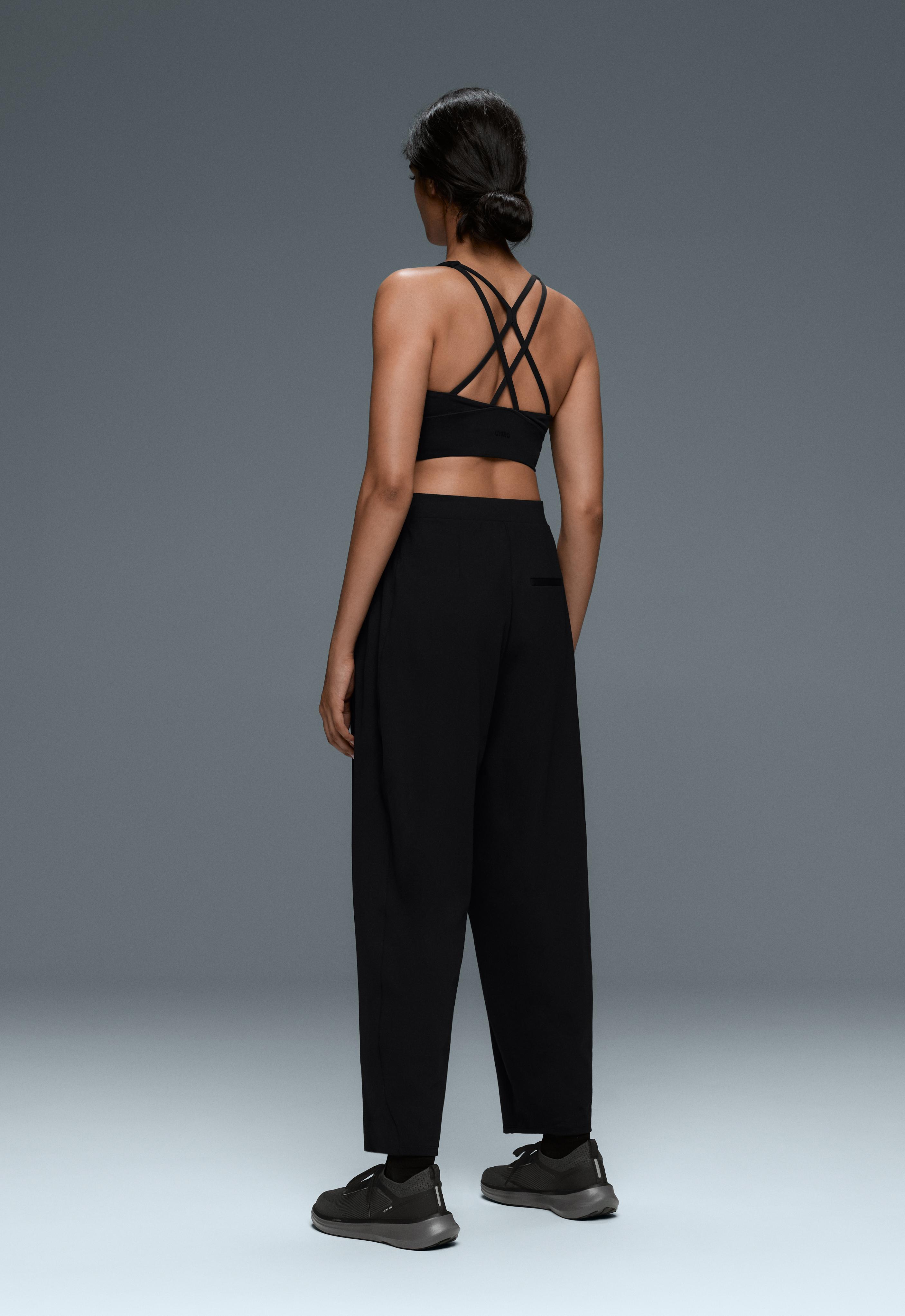 Mid-rise Comfortlux balloon trousers — BLACK
