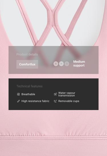 Medium support Comfortlux sports bra with cup — PALE PINK 2