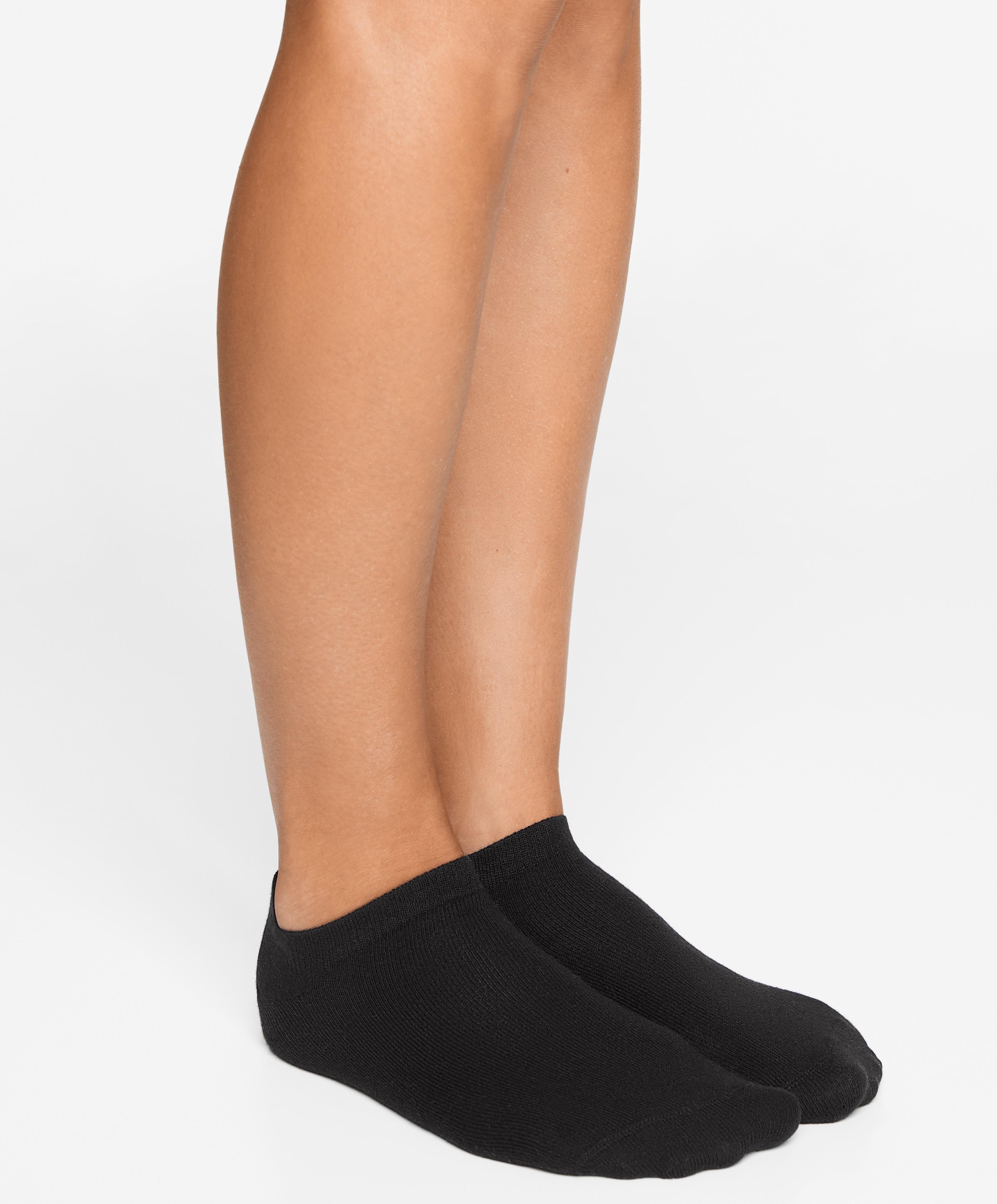 5 pairs of cotton blend sneaker socks — DARK GREY