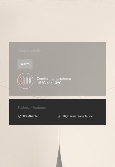 65cm Warm maternity leggings with zips — ECRU 2