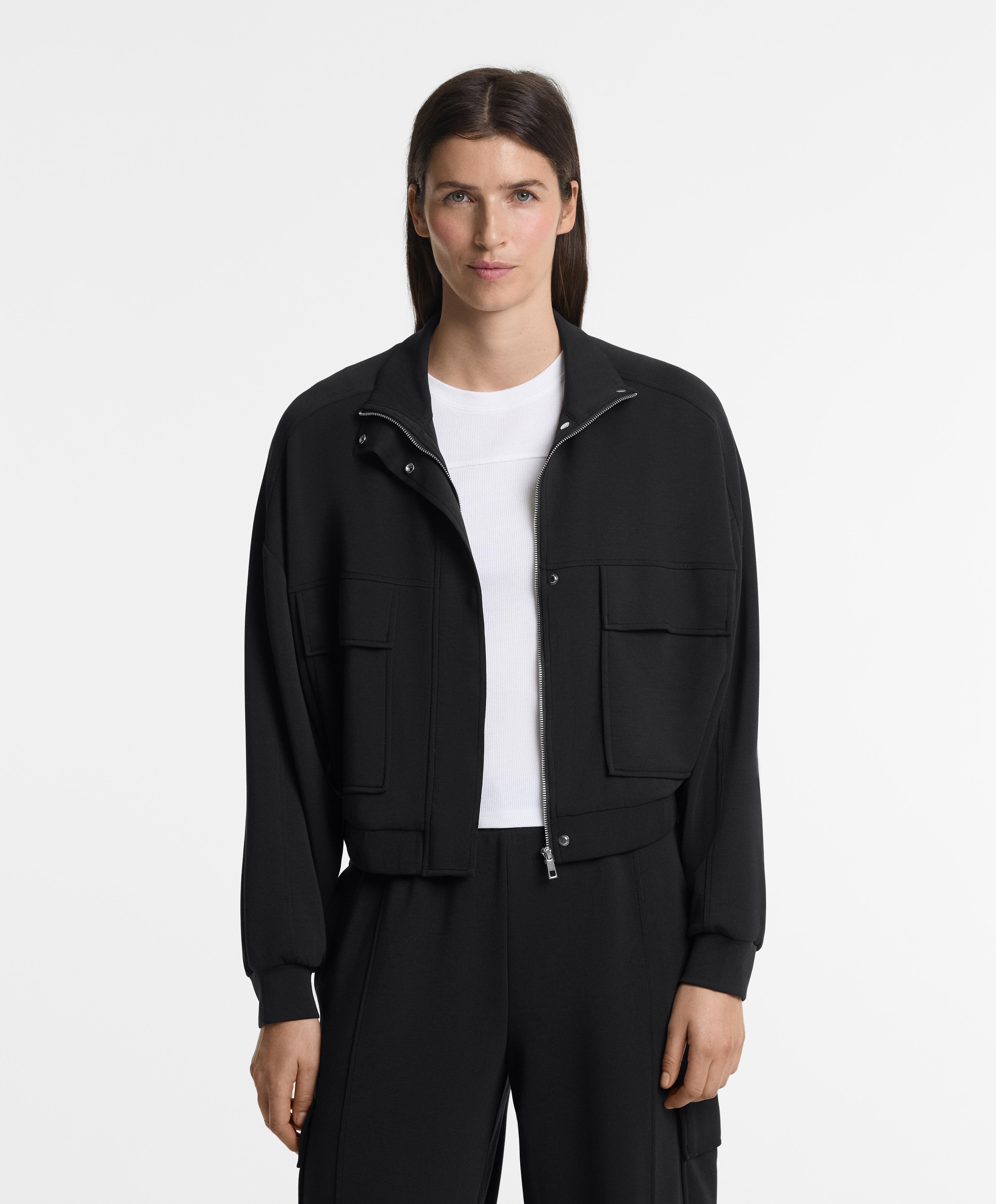 Soft-touch jacket with modal and pockets