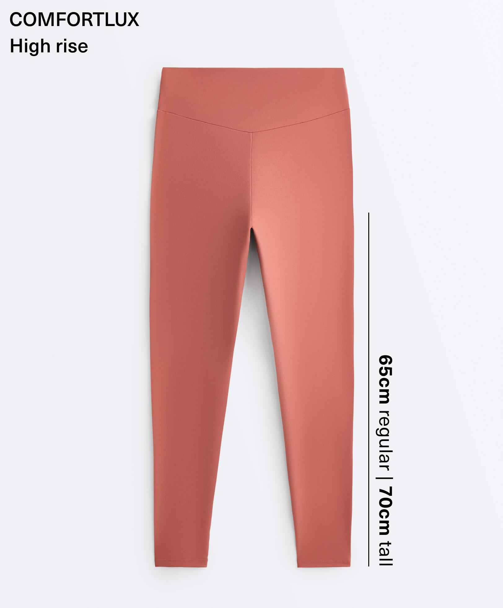 Comfortlux high-waisted ankle-length leggings — ROSETTE BLUSH