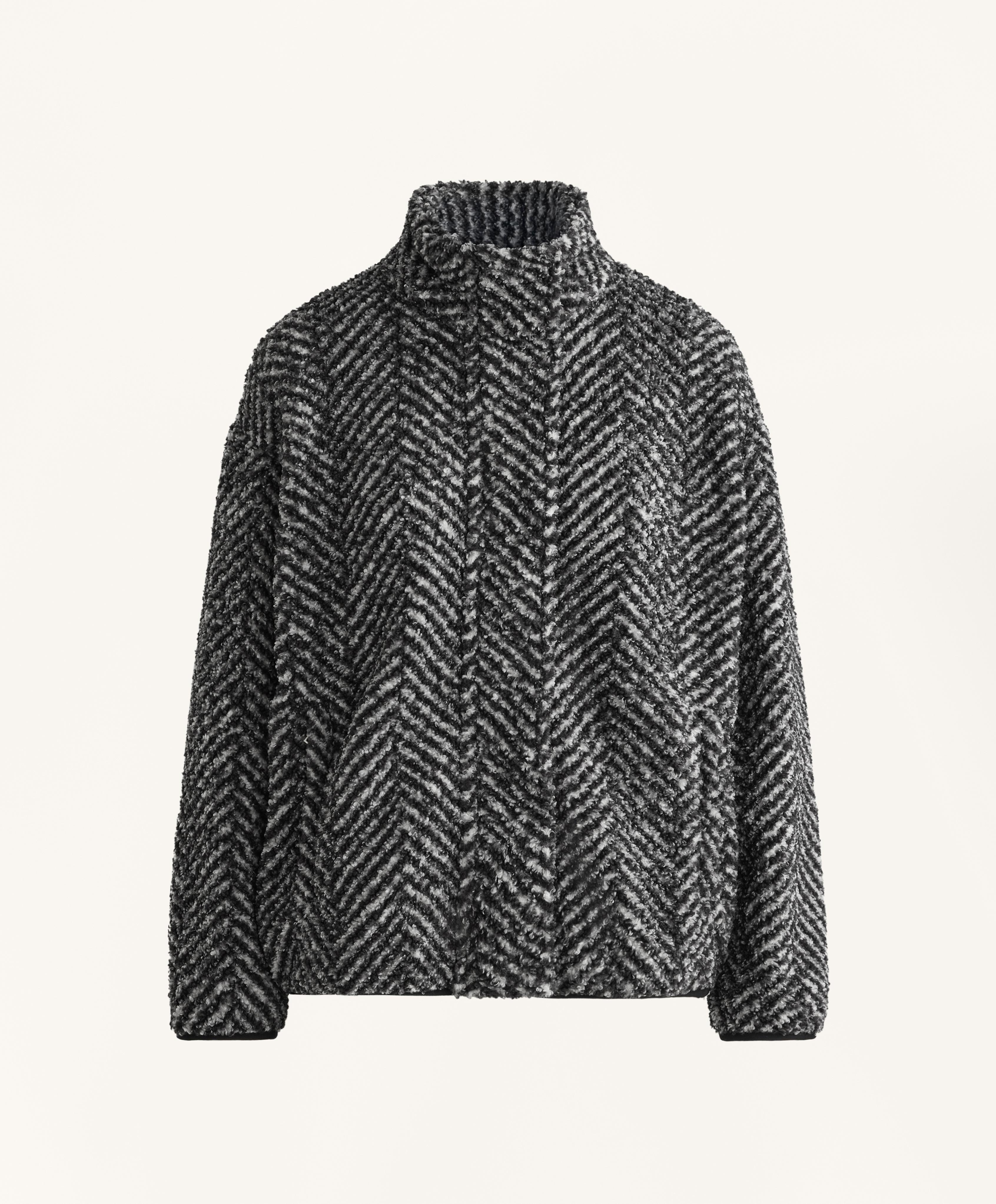 Thick Fleece Herringbone Cocoon Jacket - Sale