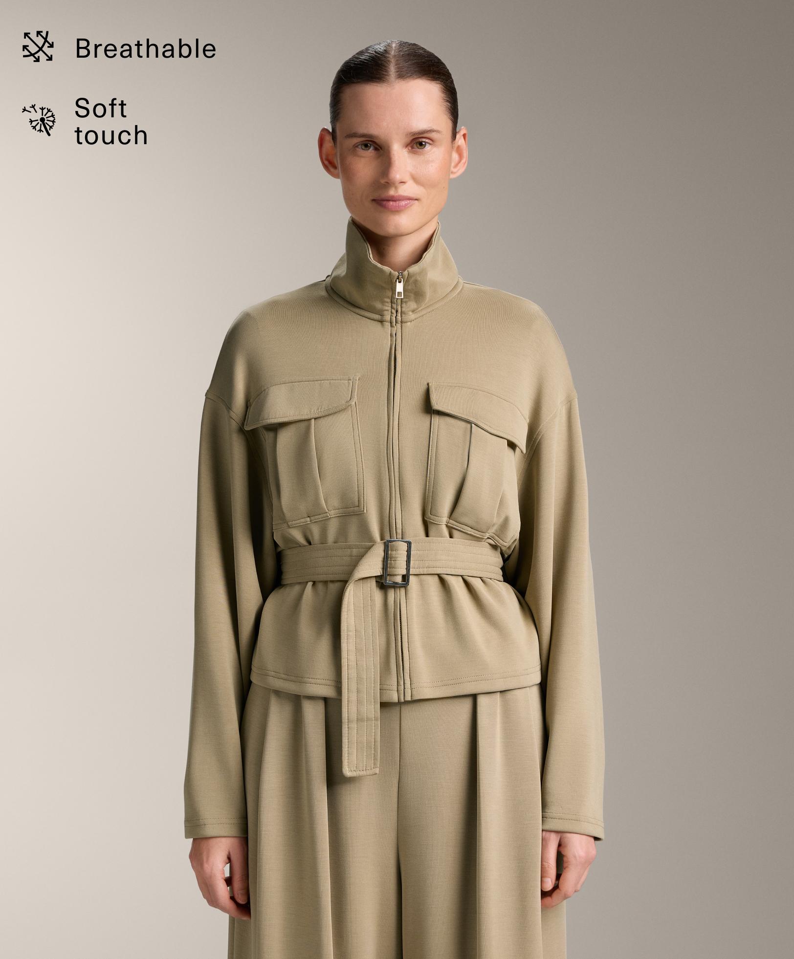 Jasje met ceintuur en zachte modal - Sale