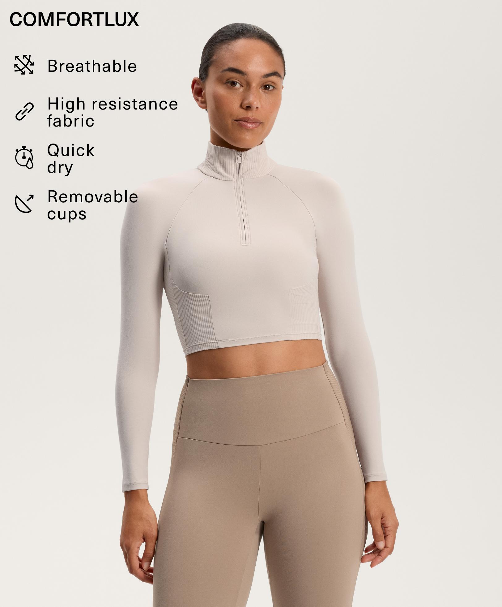 Маица Comfortlux со долги ракави и ребрест материјал Маица Comfortlux со долги ракави и ребрест материјал