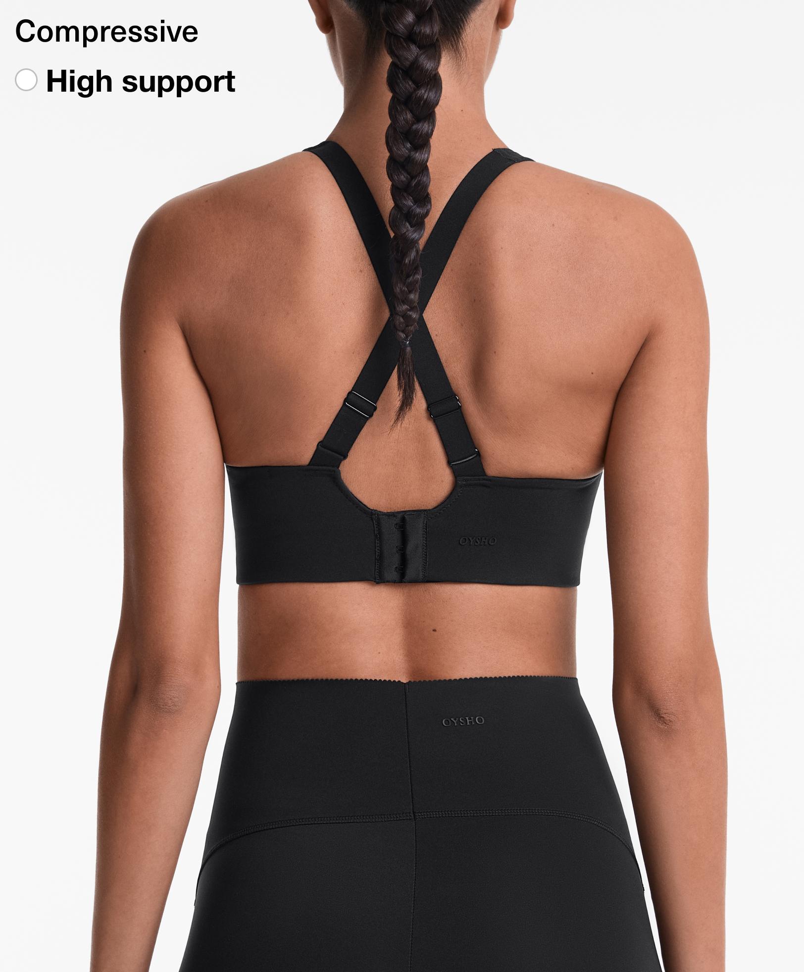 Brassière sport compressive à fort maintien