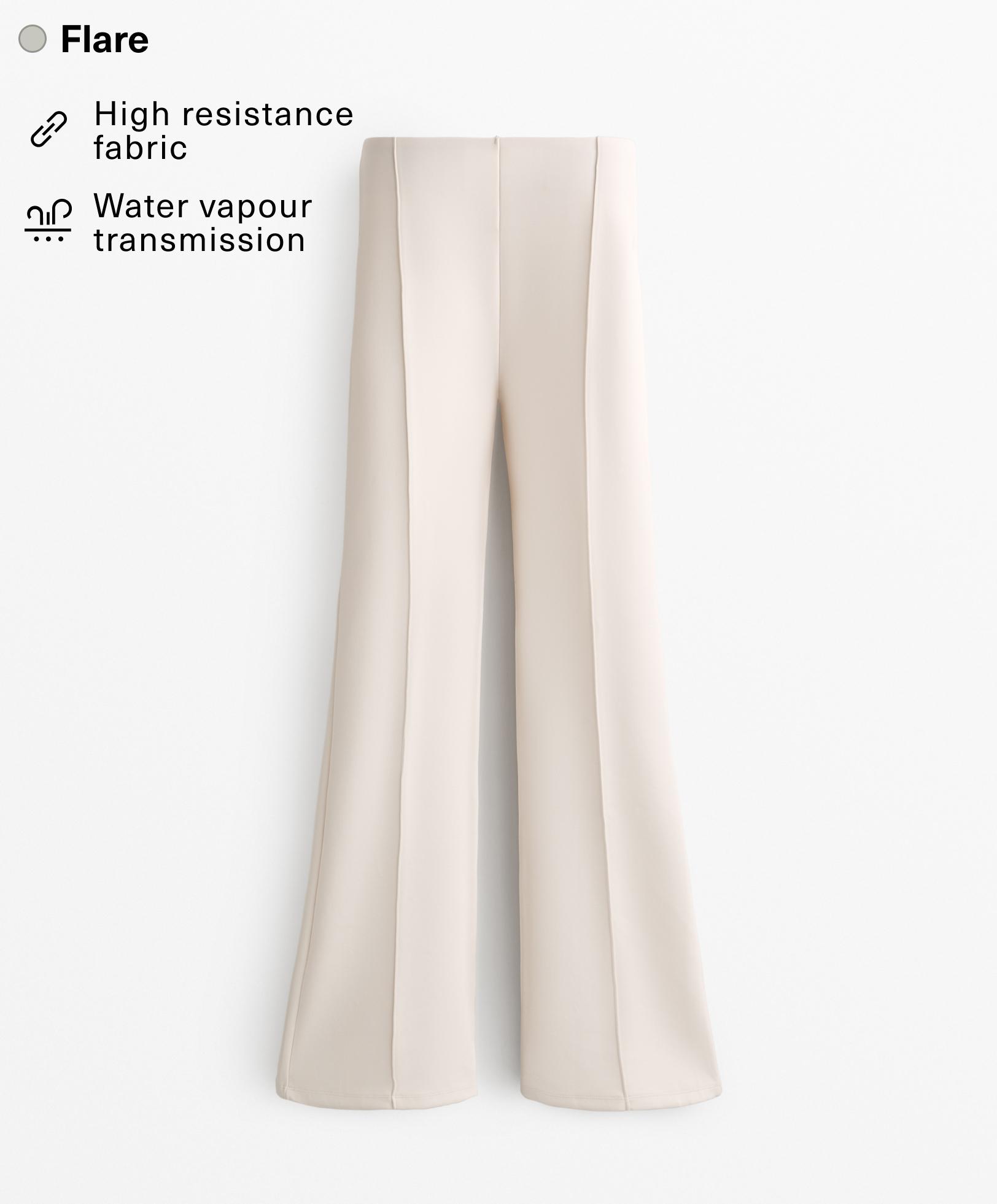 Neoprene-effect flare trousers