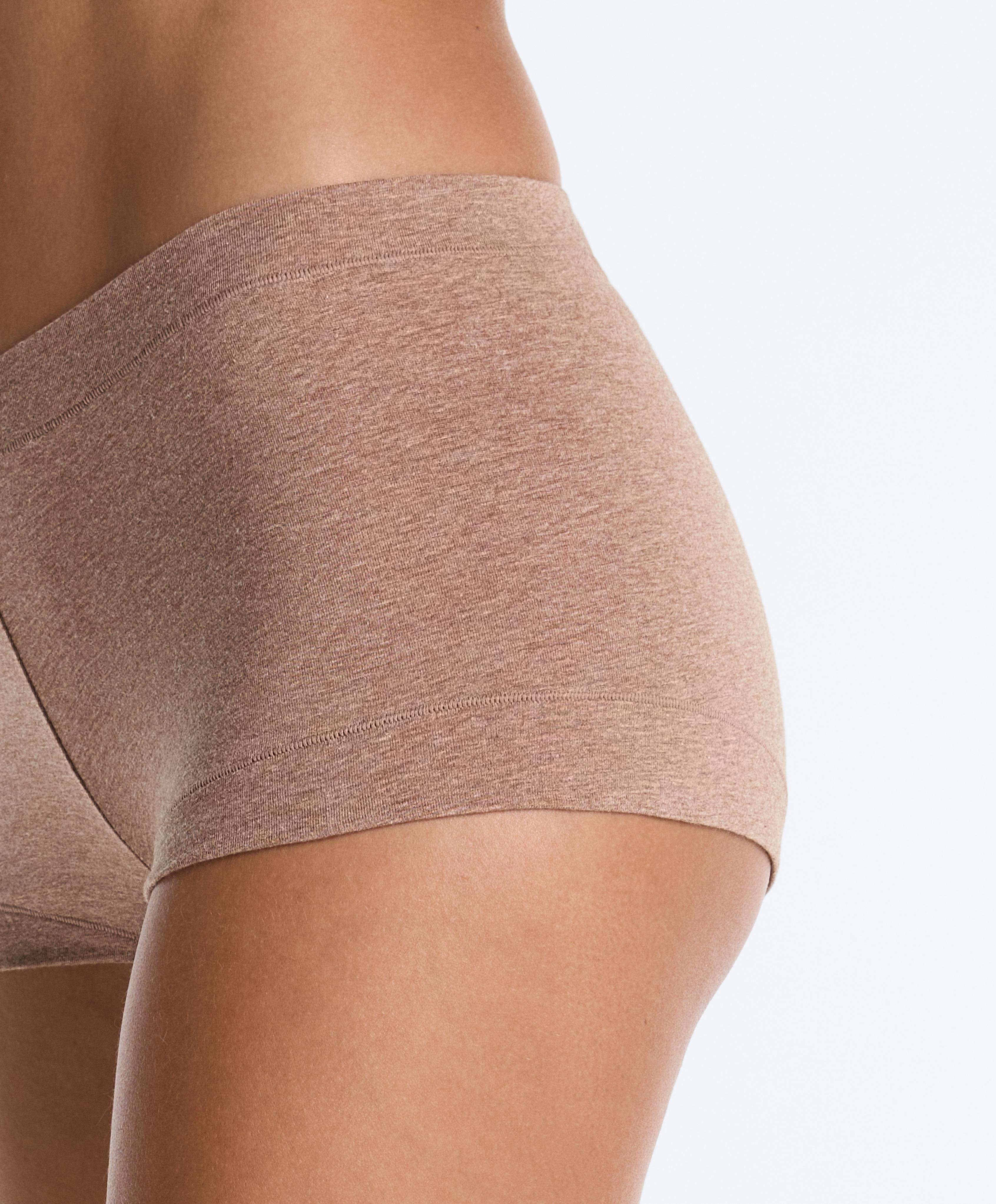 2 cotton blend shortie briefs — CHOCOLATE      