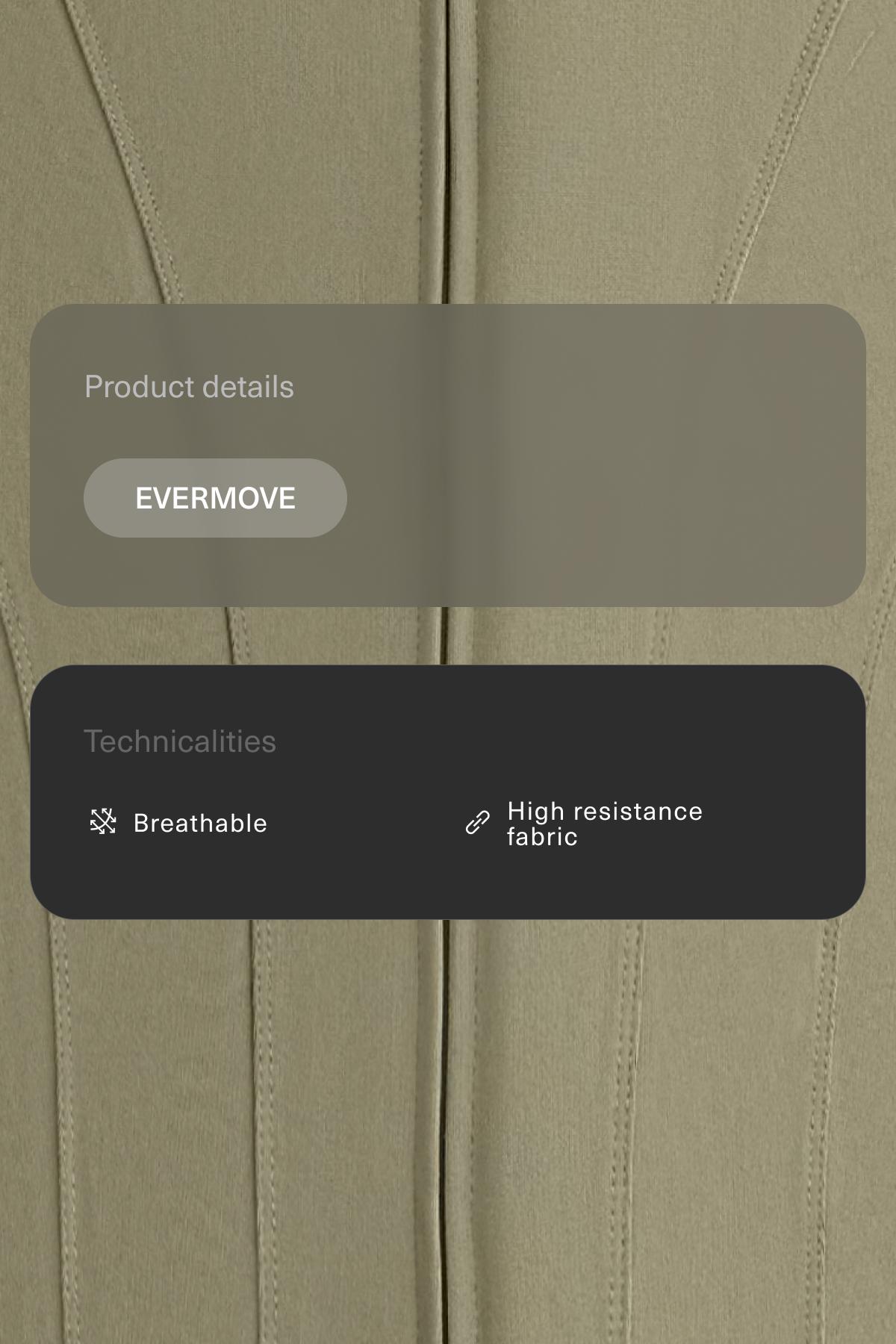 Evermove peplum technical jacket — WASHED KHAKI