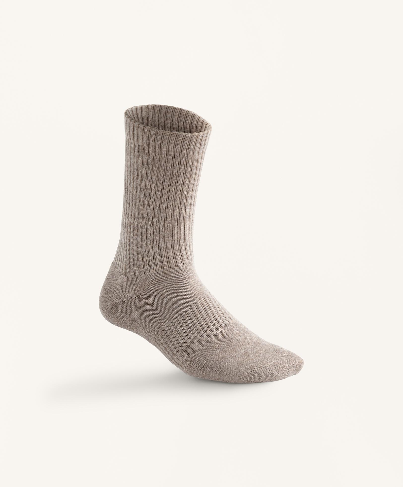3 pairs of cotton blend classic socks — TAN MELANGE