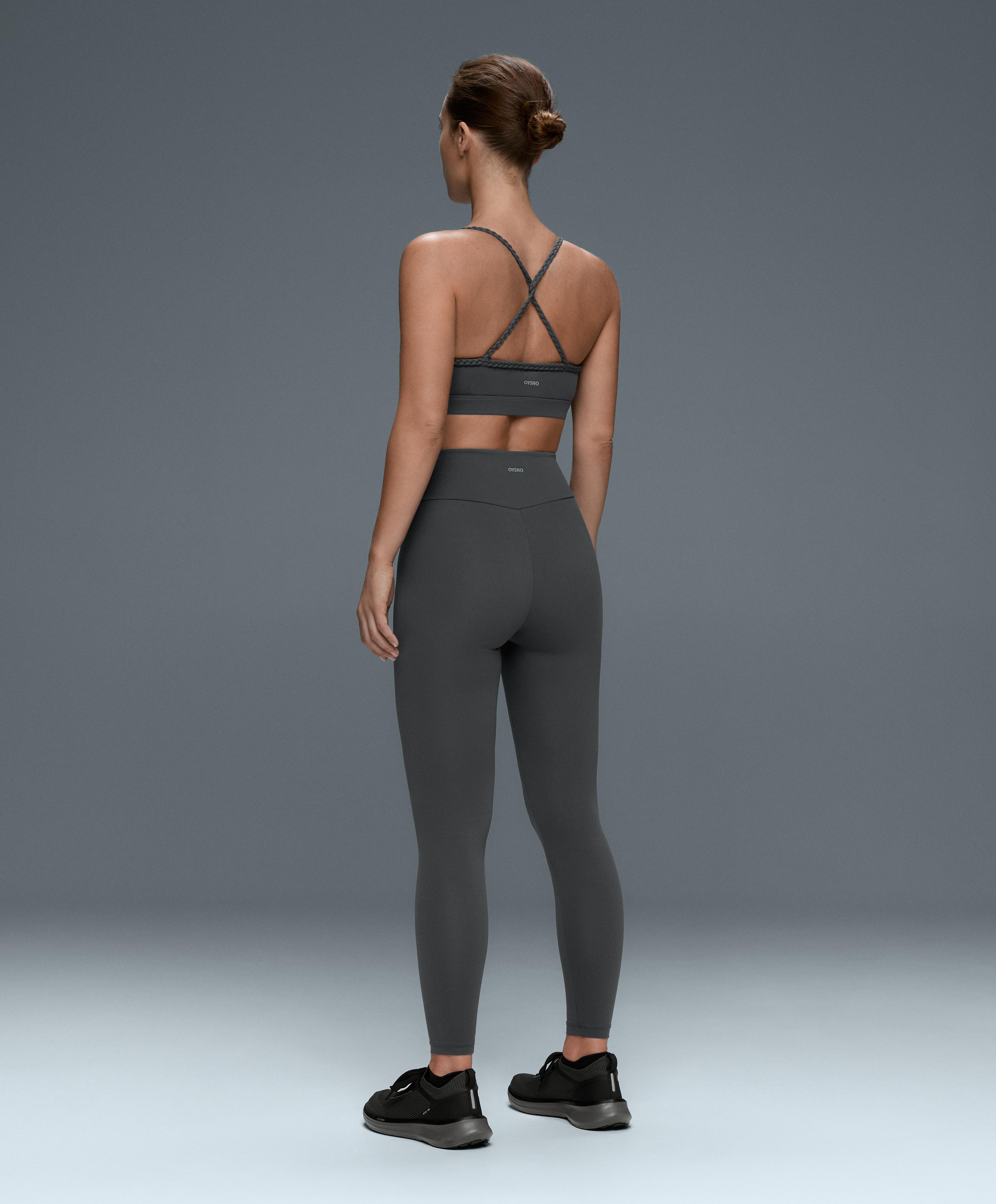 Comfortlux high-waisted ankle-length leggings — STEEL GREY