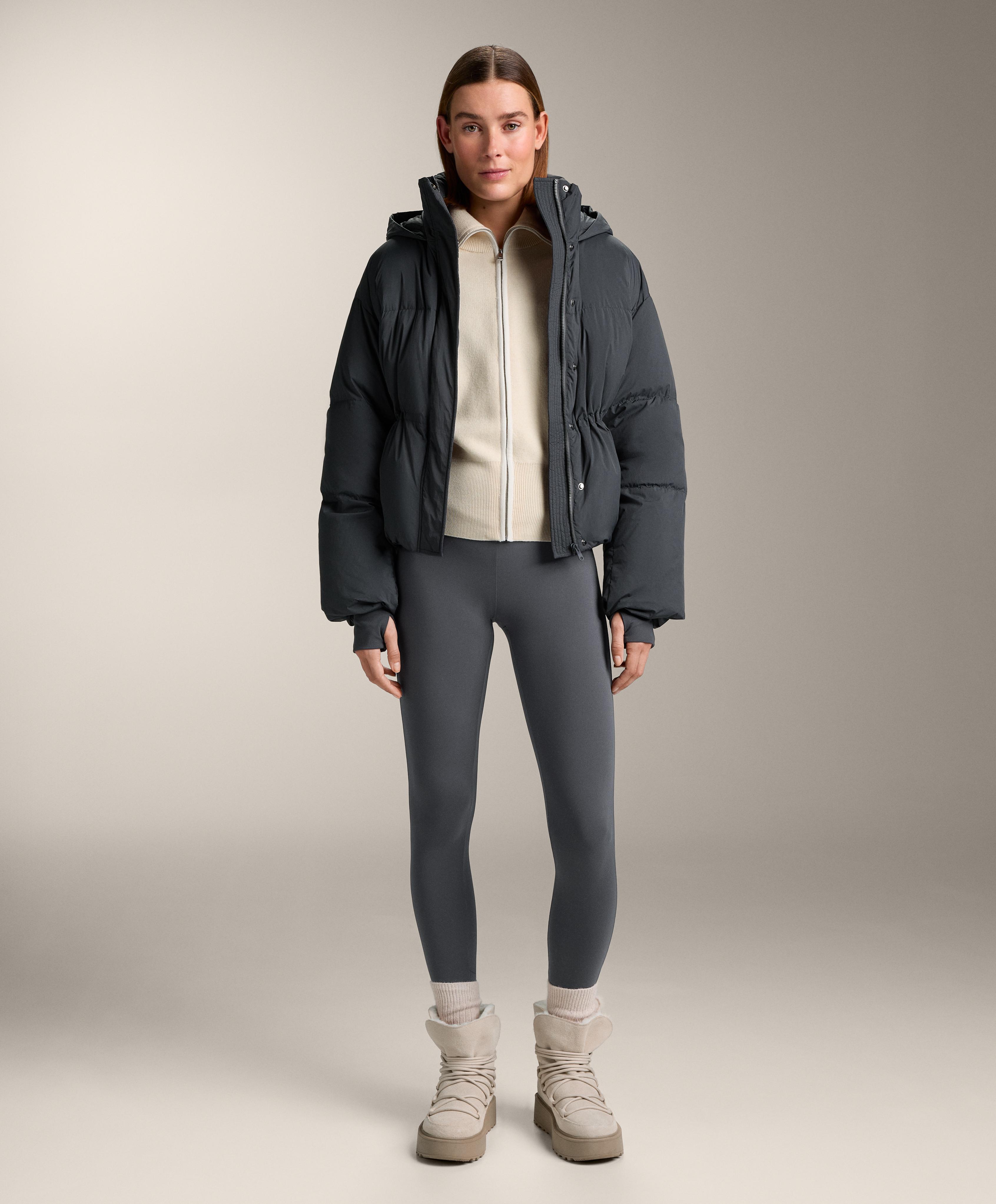 Short 100% down puffer jacket — ASPHALT