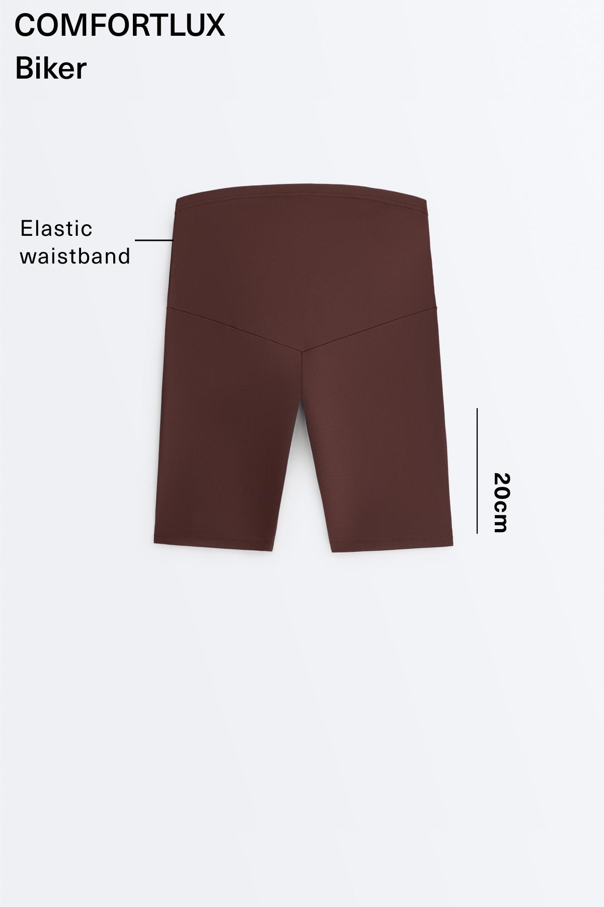 Maternity Comfortlux 20cm cycle leggings — CHOCOLATE