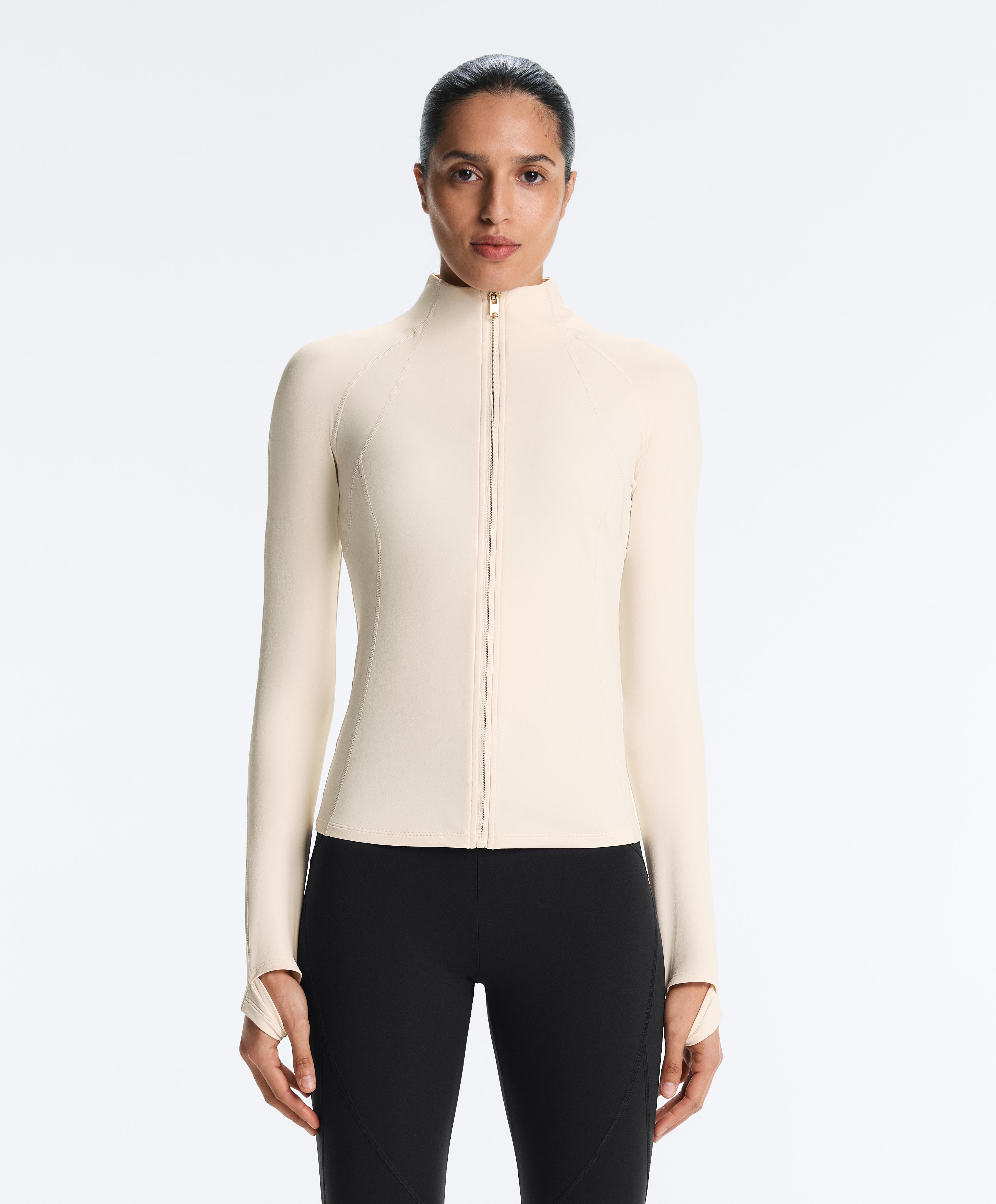 Light warm technical jacket with seams — PALE ECRU