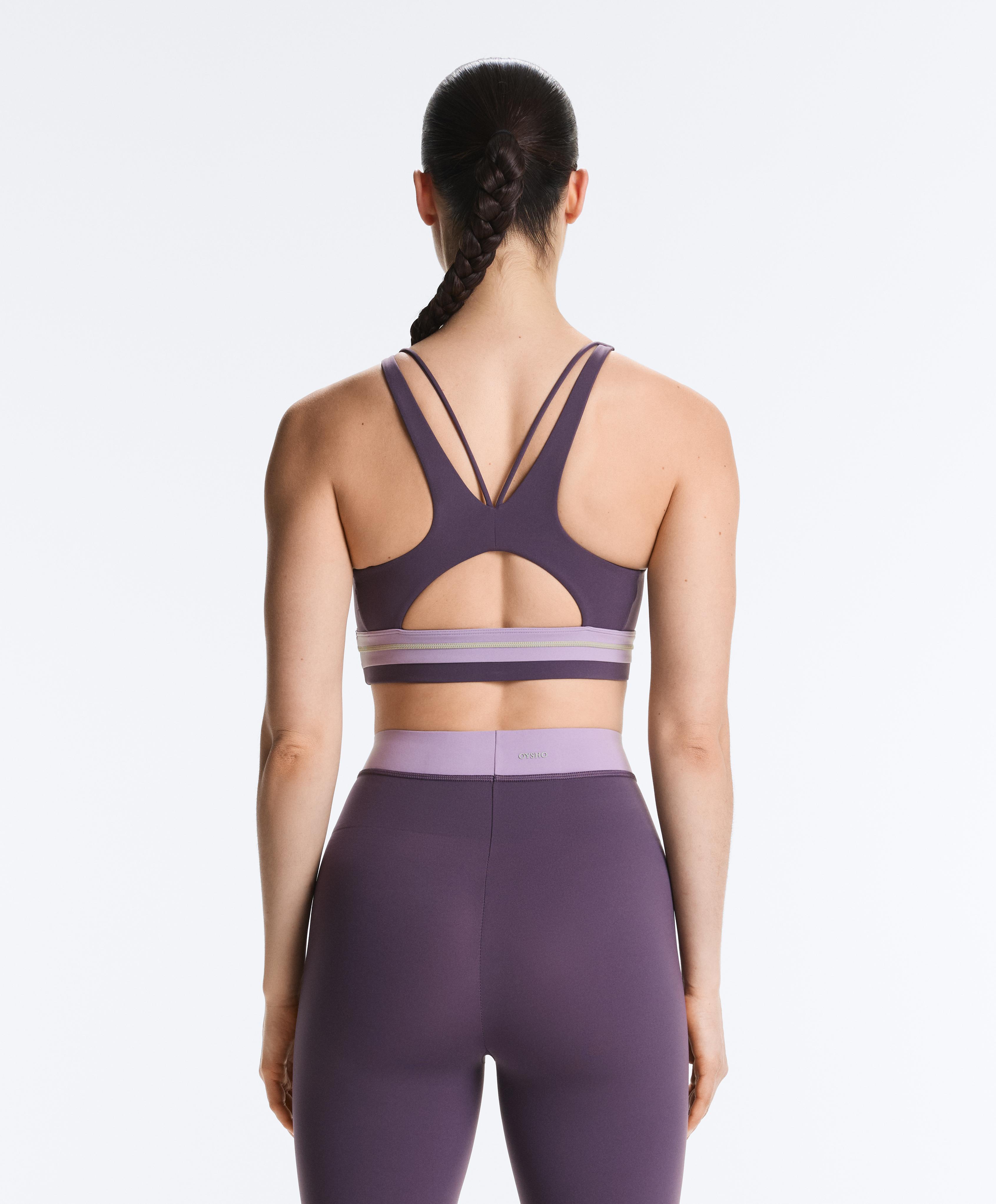 Compressive halterneck tank top — WASHED PURPLE