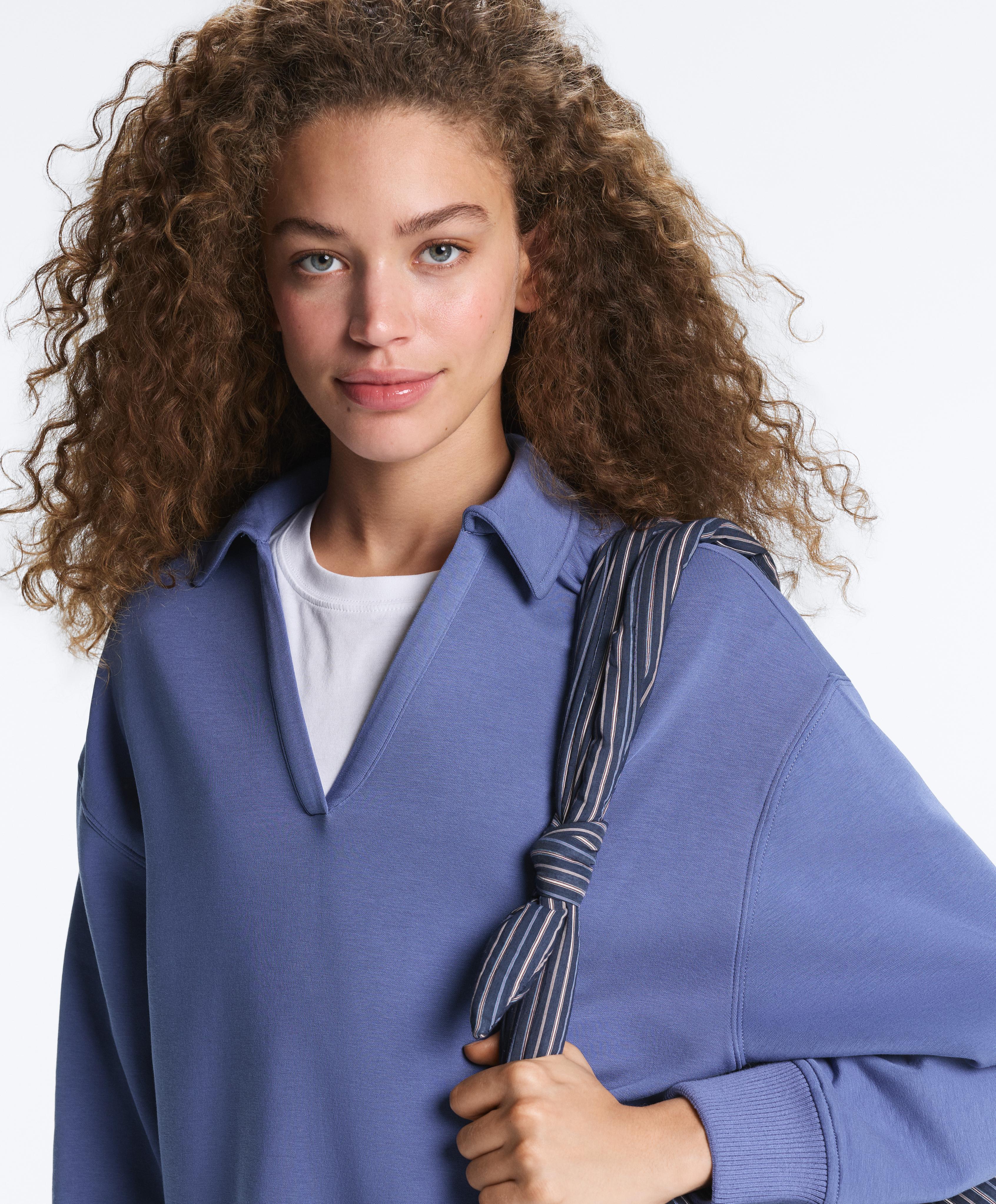 Polo cuello en V mezcla algodón