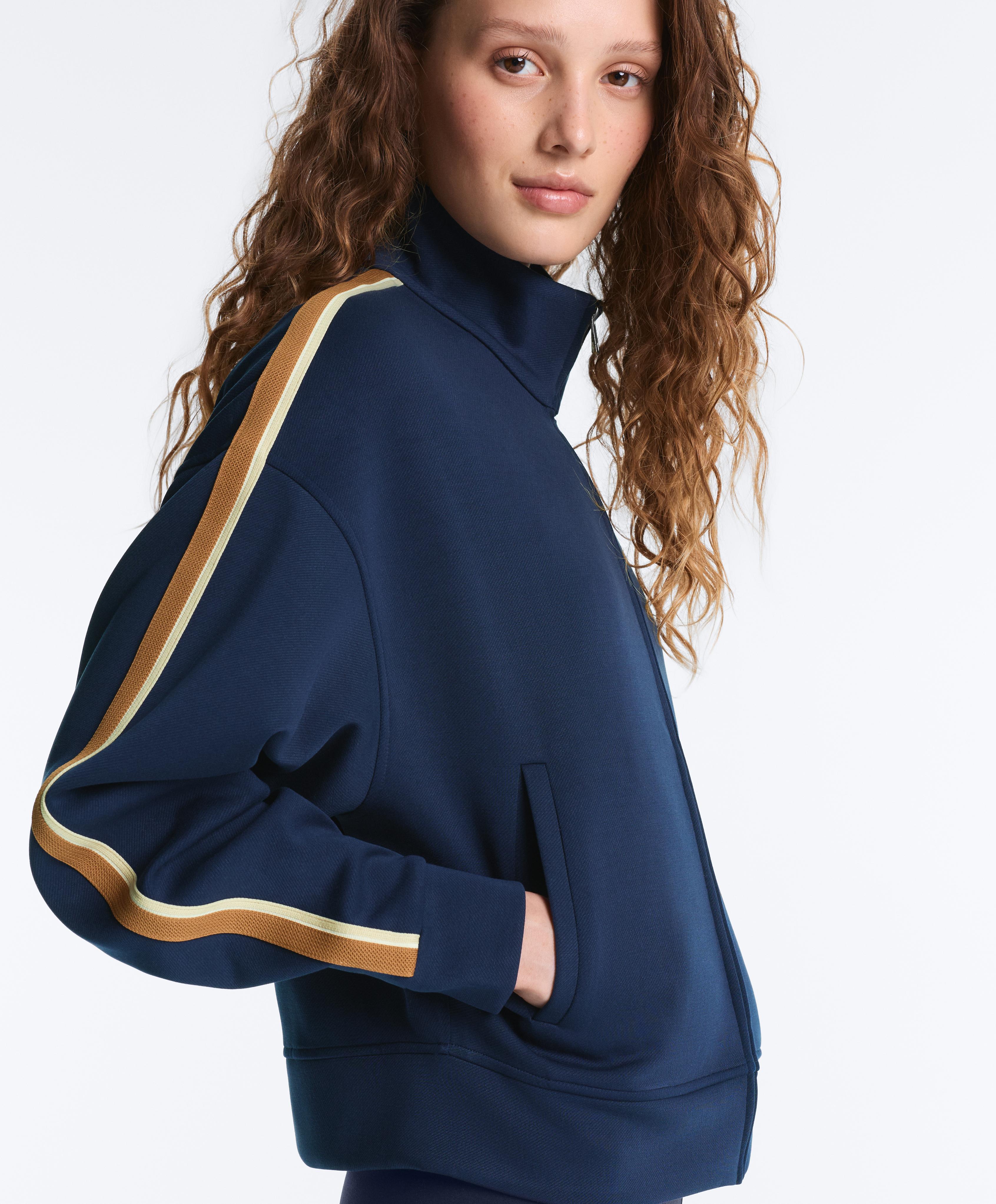 Twill jacket with side stripe — NAVY BLUE