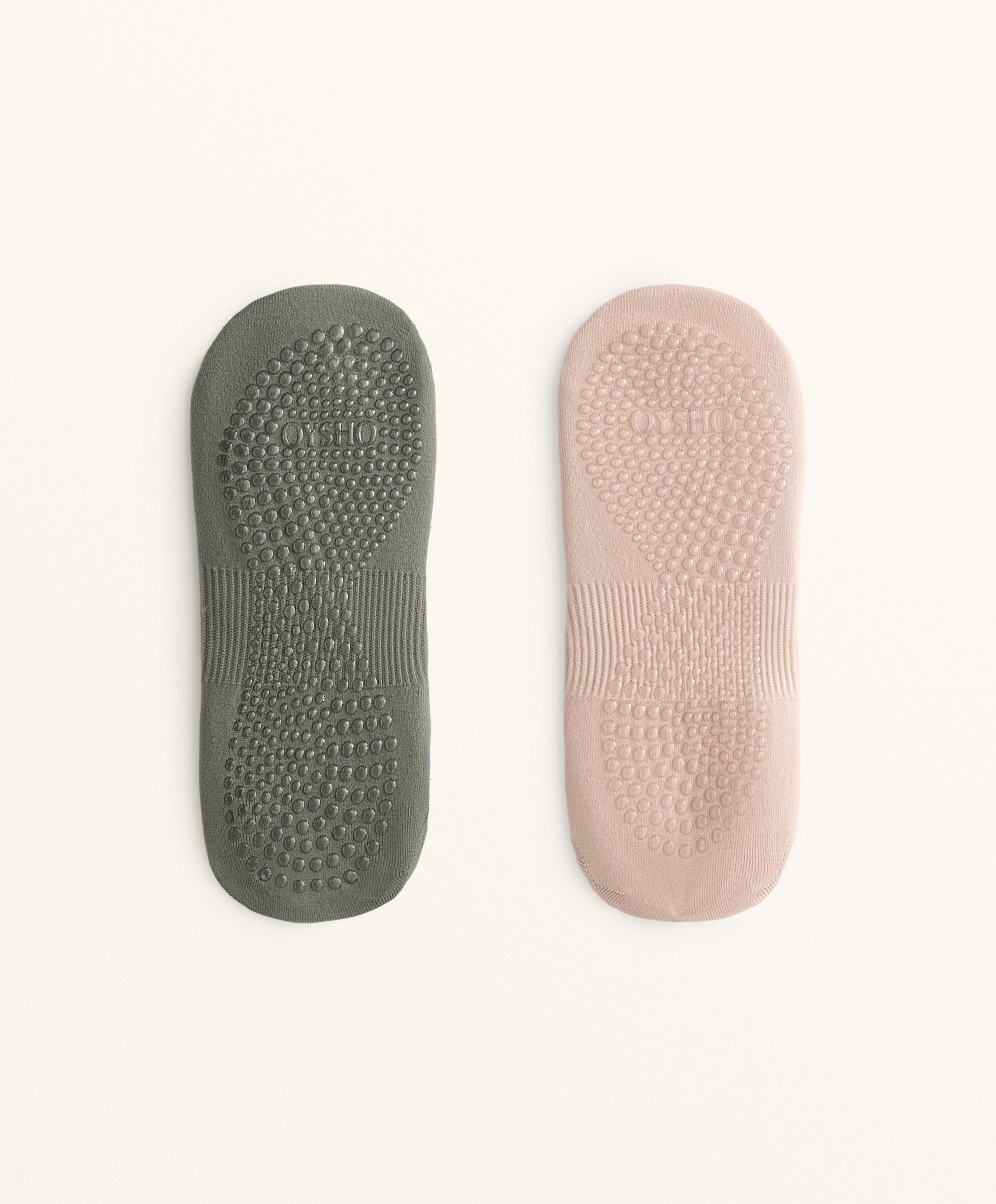 2 pares de calcetines para yoga y pilates de mezcla de poliamida con cintas paralelas - Rebajas
