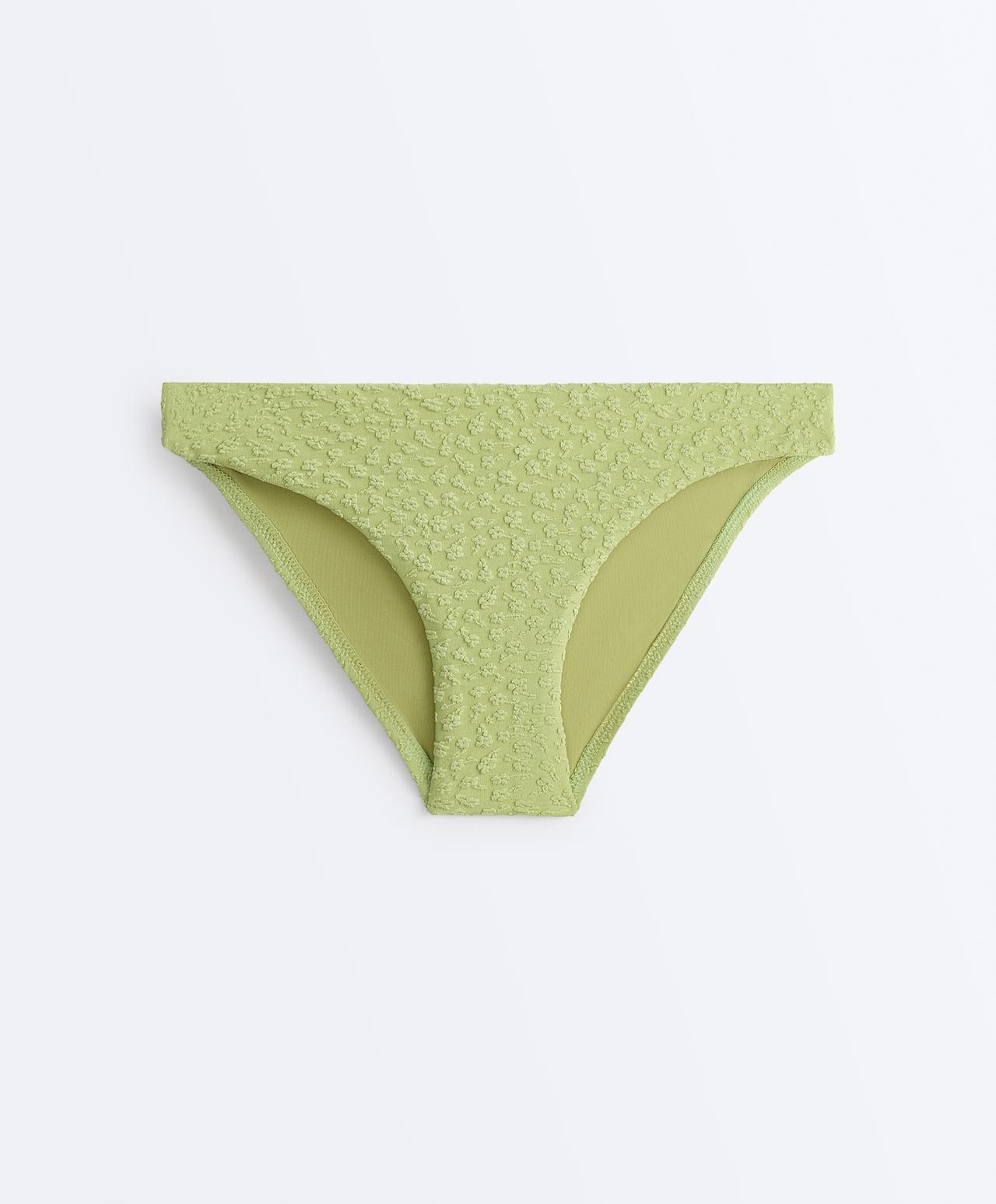 Floral jacquard classic bikini briefs — APPLE GREEN