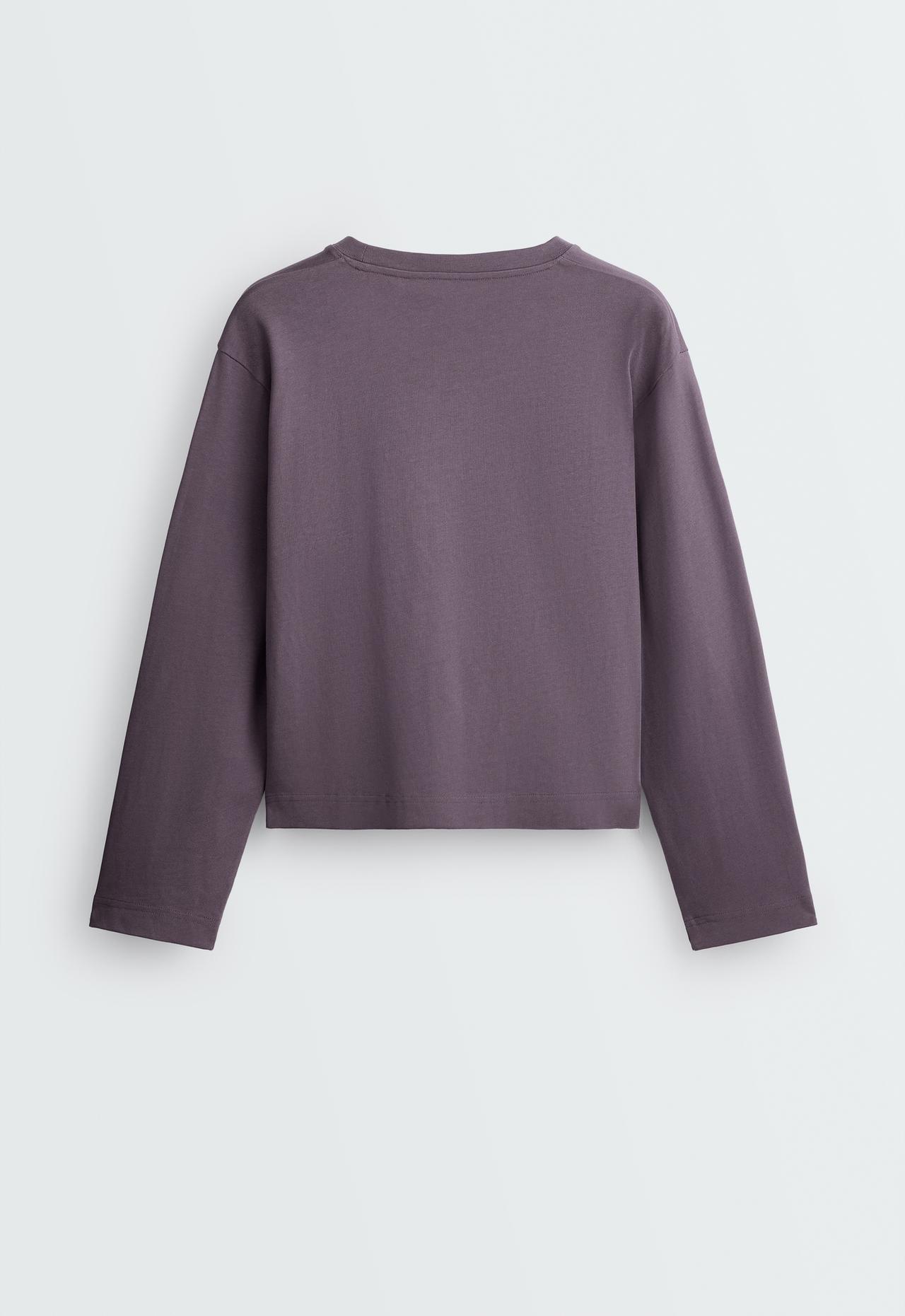 Relaxed long sleeve 100% cotton T-shirt — MAUVE