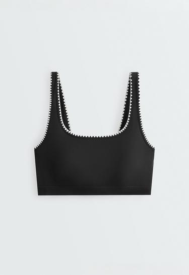 Medium-support Comfortlux sports bra with contrast seams — BLACK 6