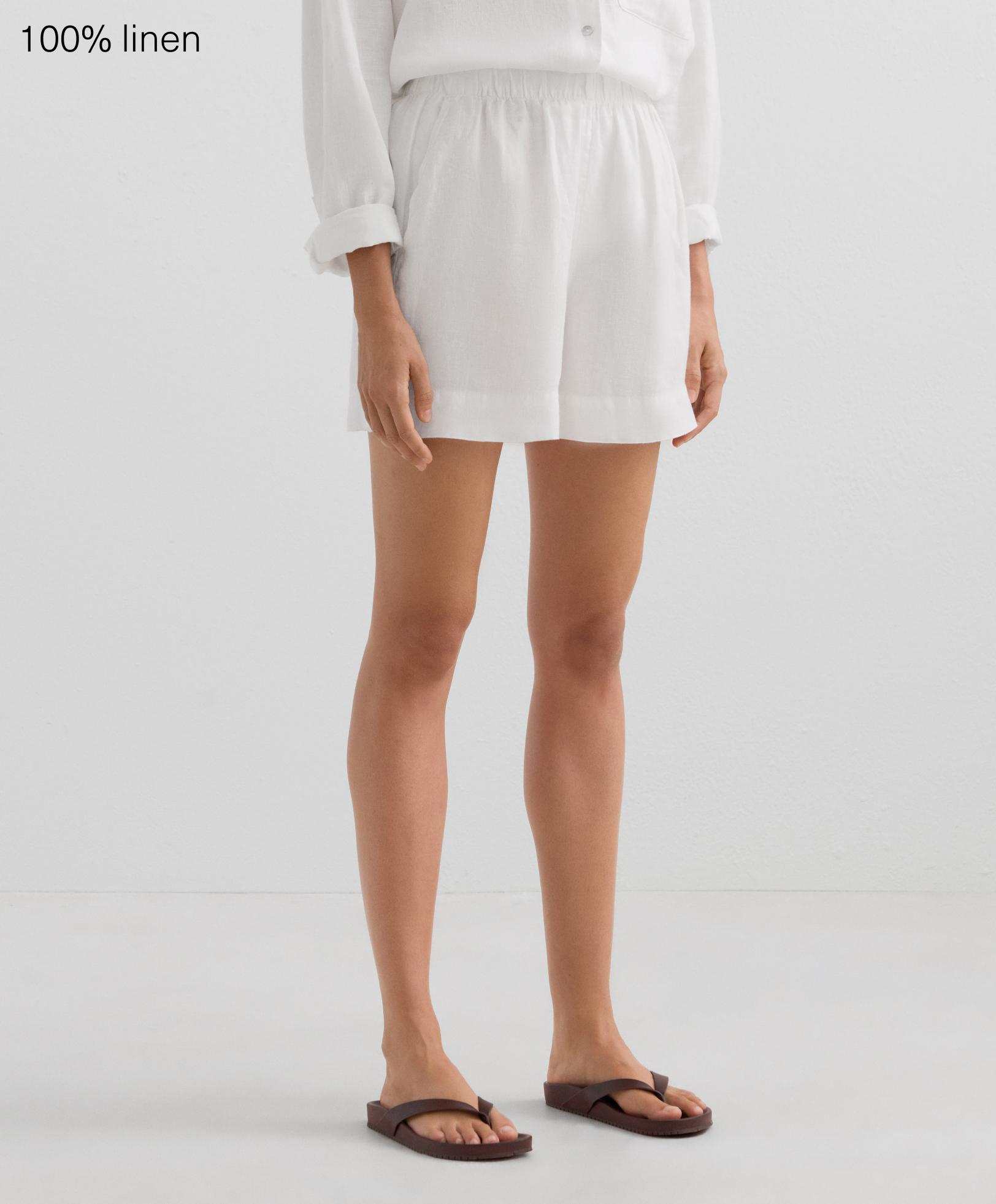 100% linen Bermuda shorts