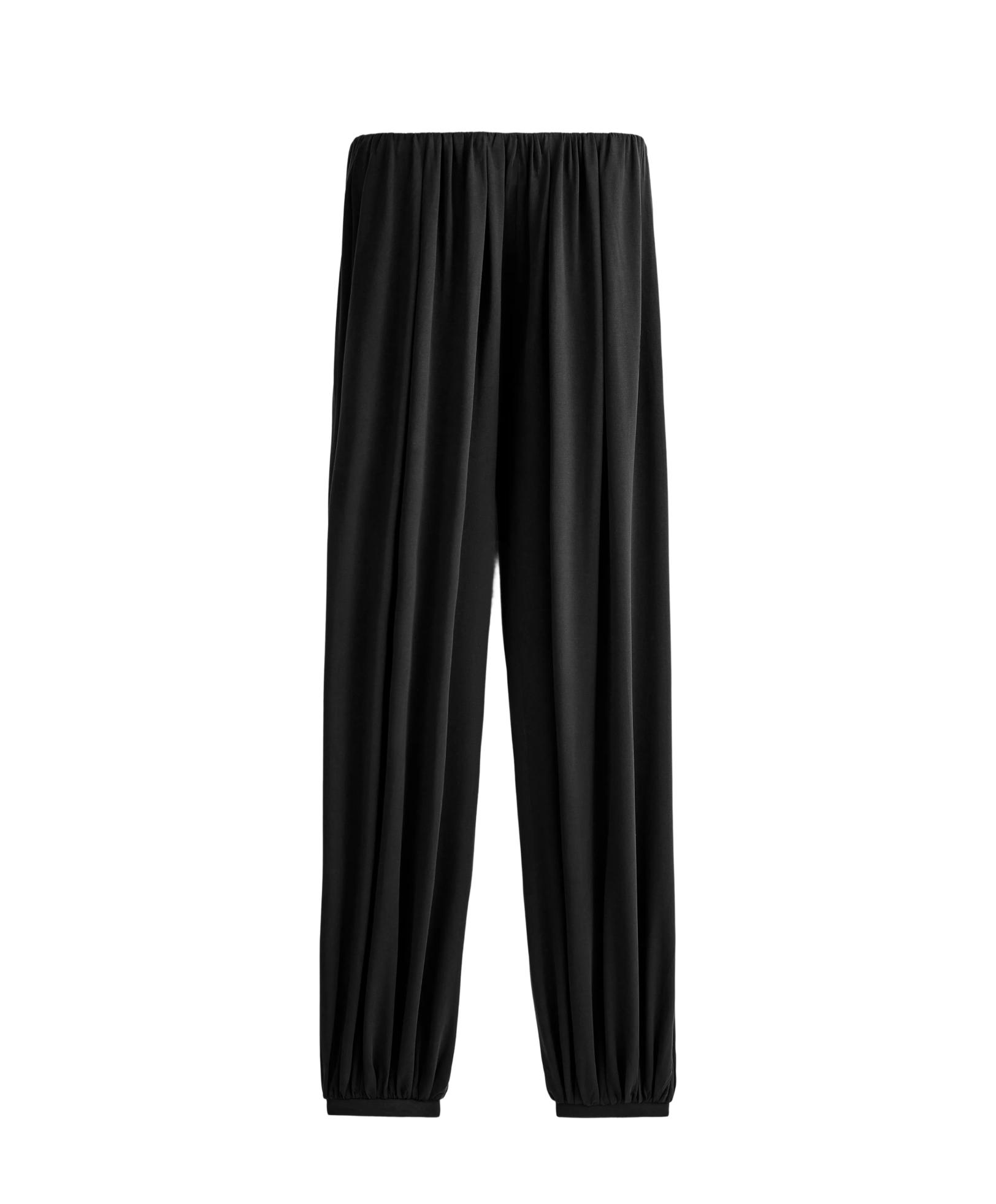 Modal blend Balloon trousers — BLACK