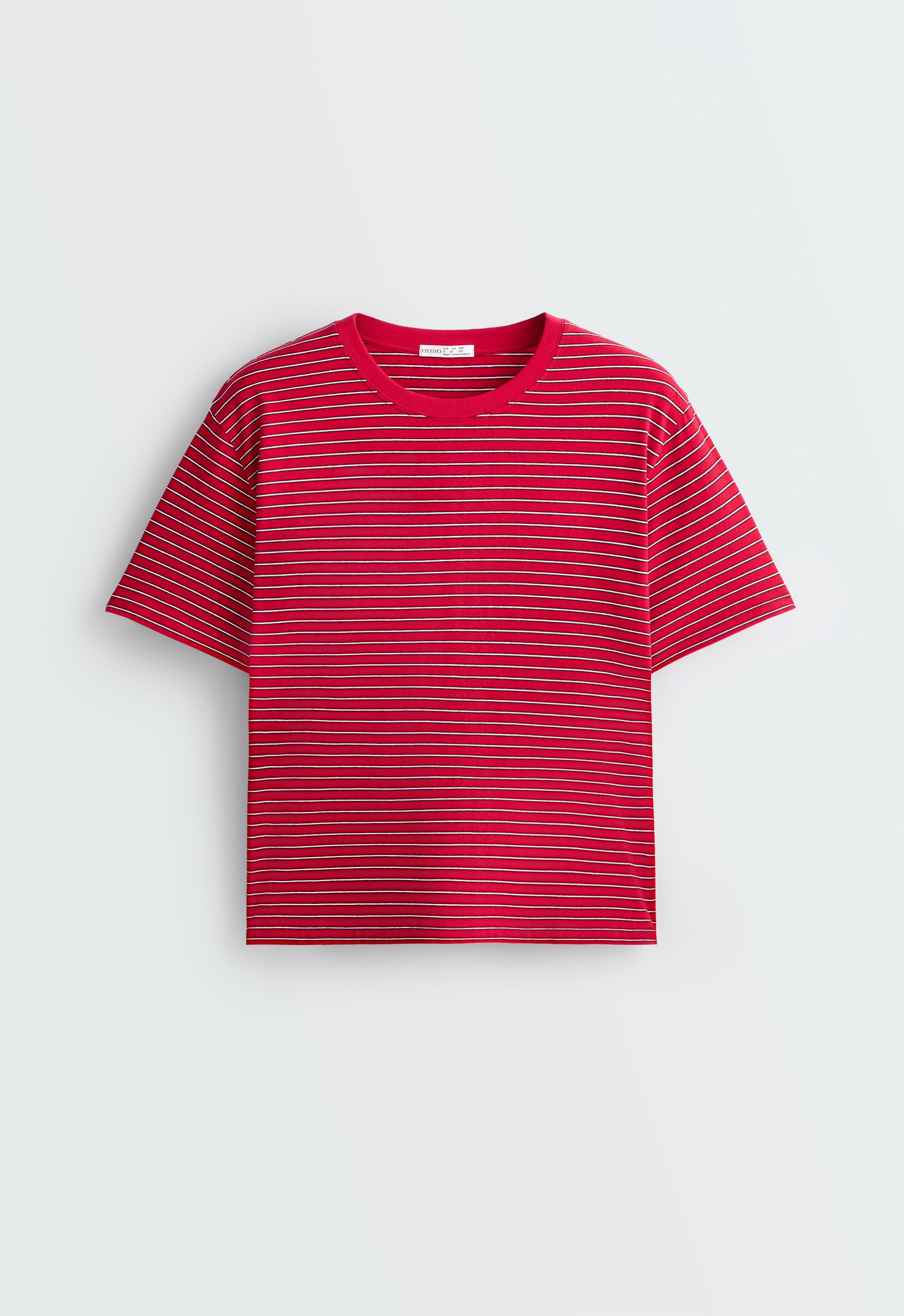Striped short-sleeved T-shirt
