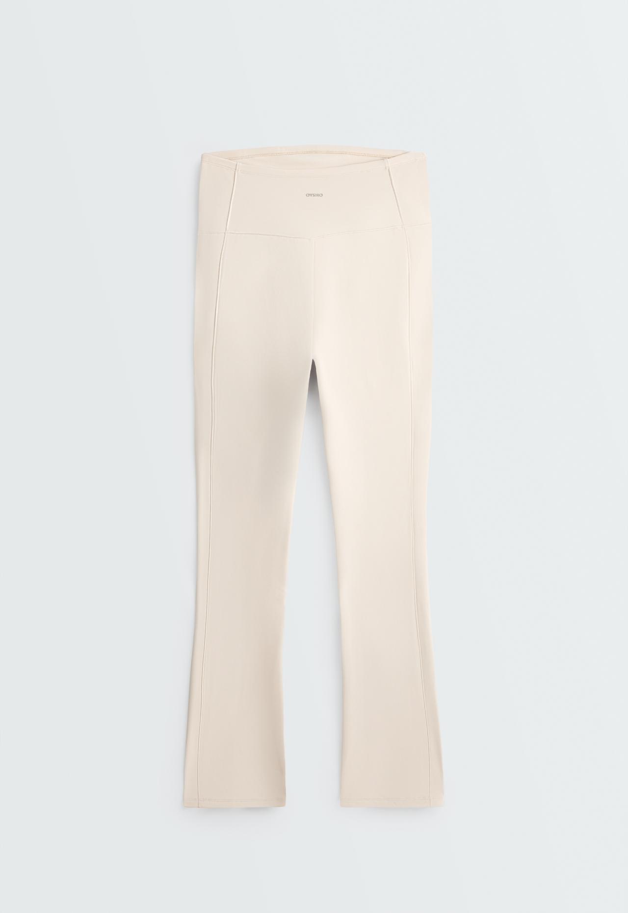 Warm maternity Flare trousers with zips — ECRU