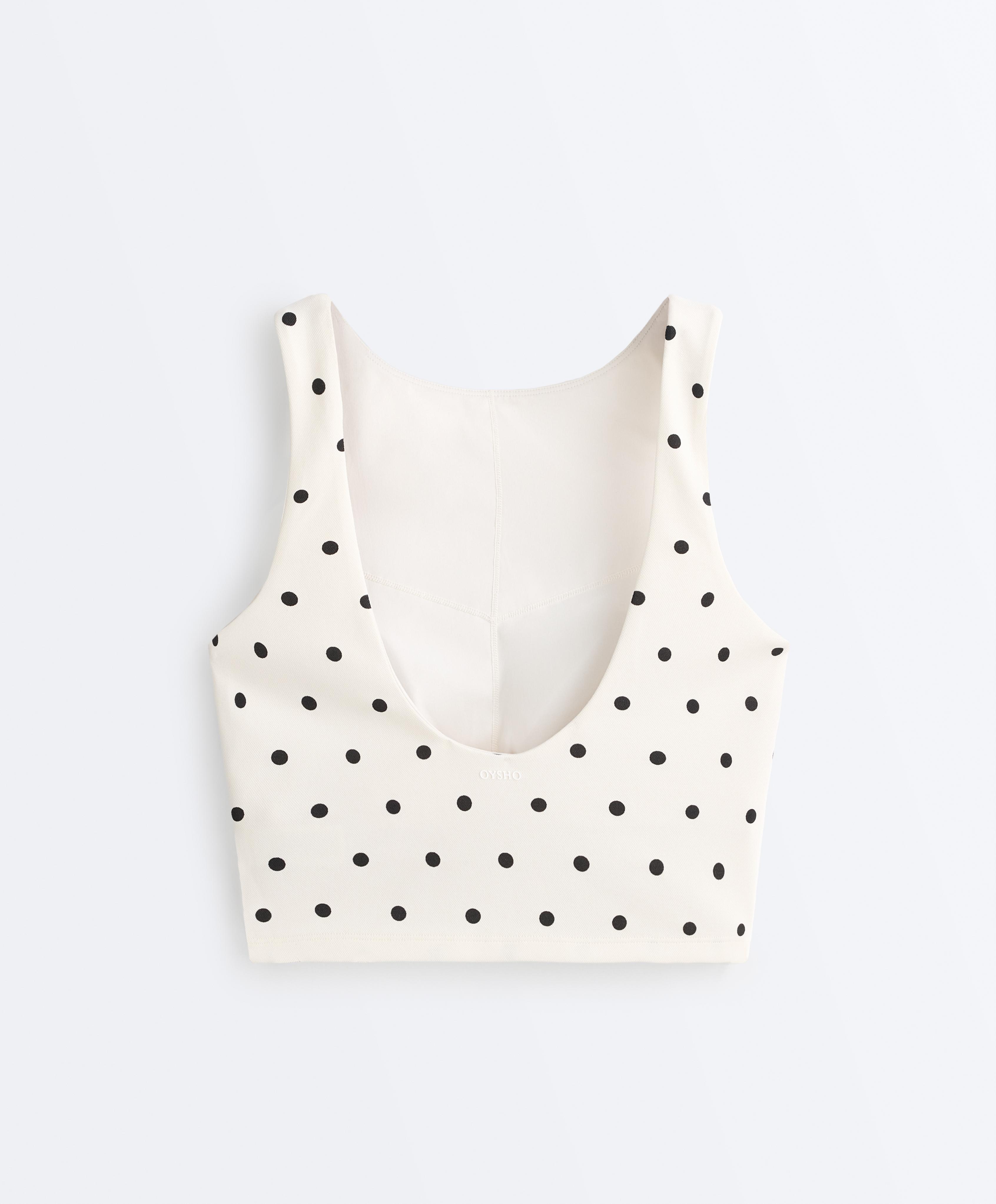 Sleeveless polka dot T-shirt | OYSHO Türkiye