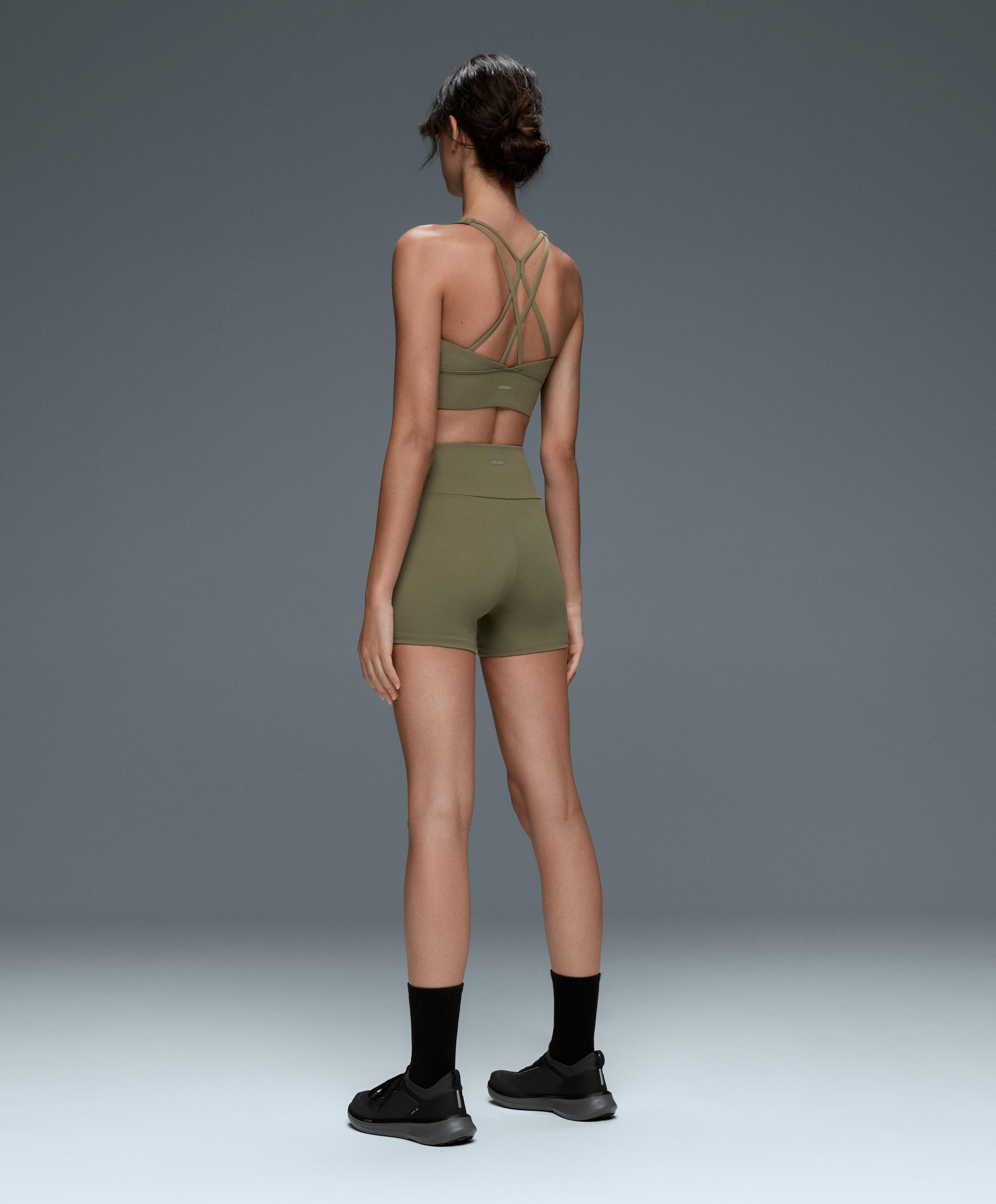 Comfortlux high-waisted 10cm hot pants — DARK KHAKI