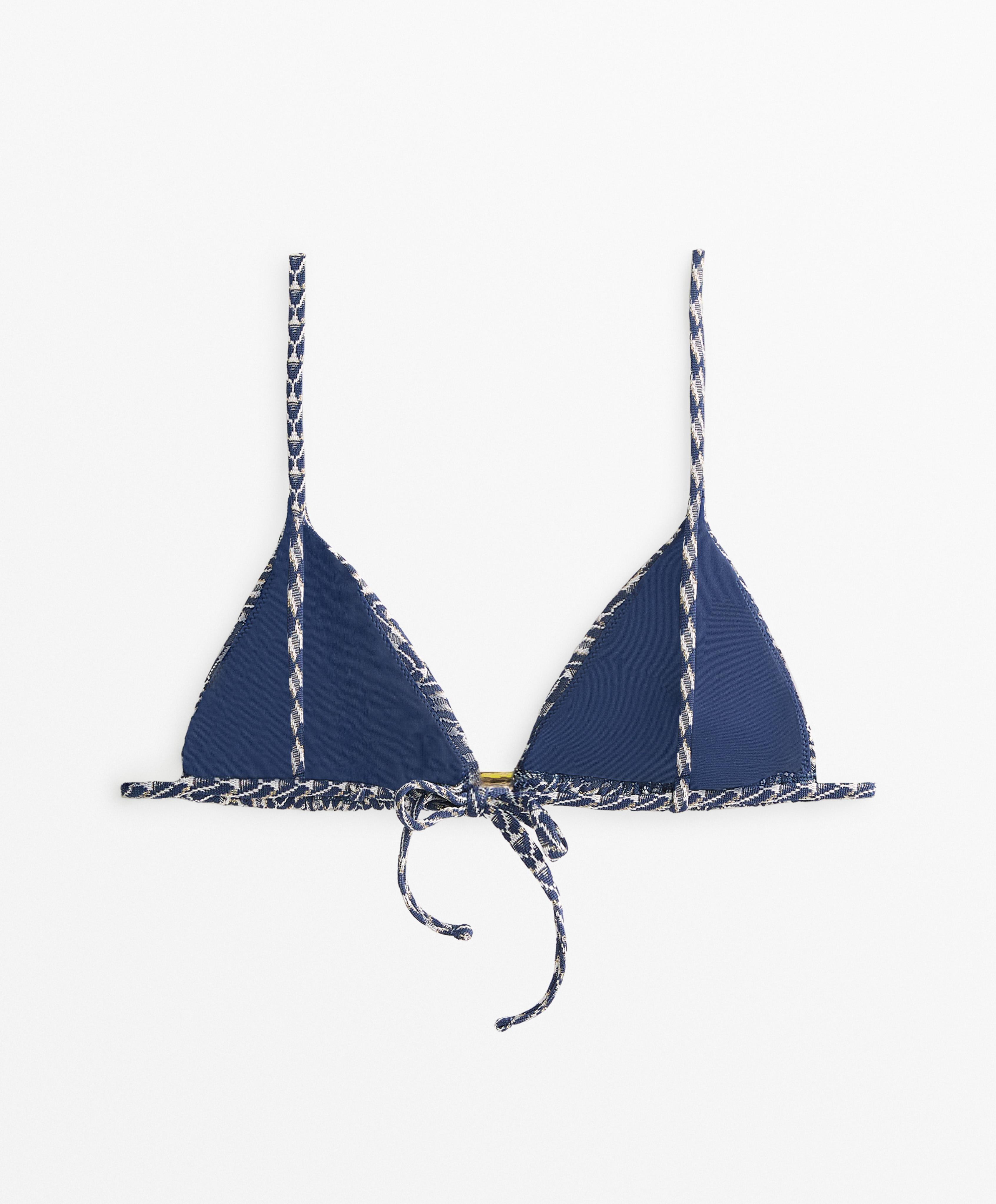 Jacquard triangle bikini top