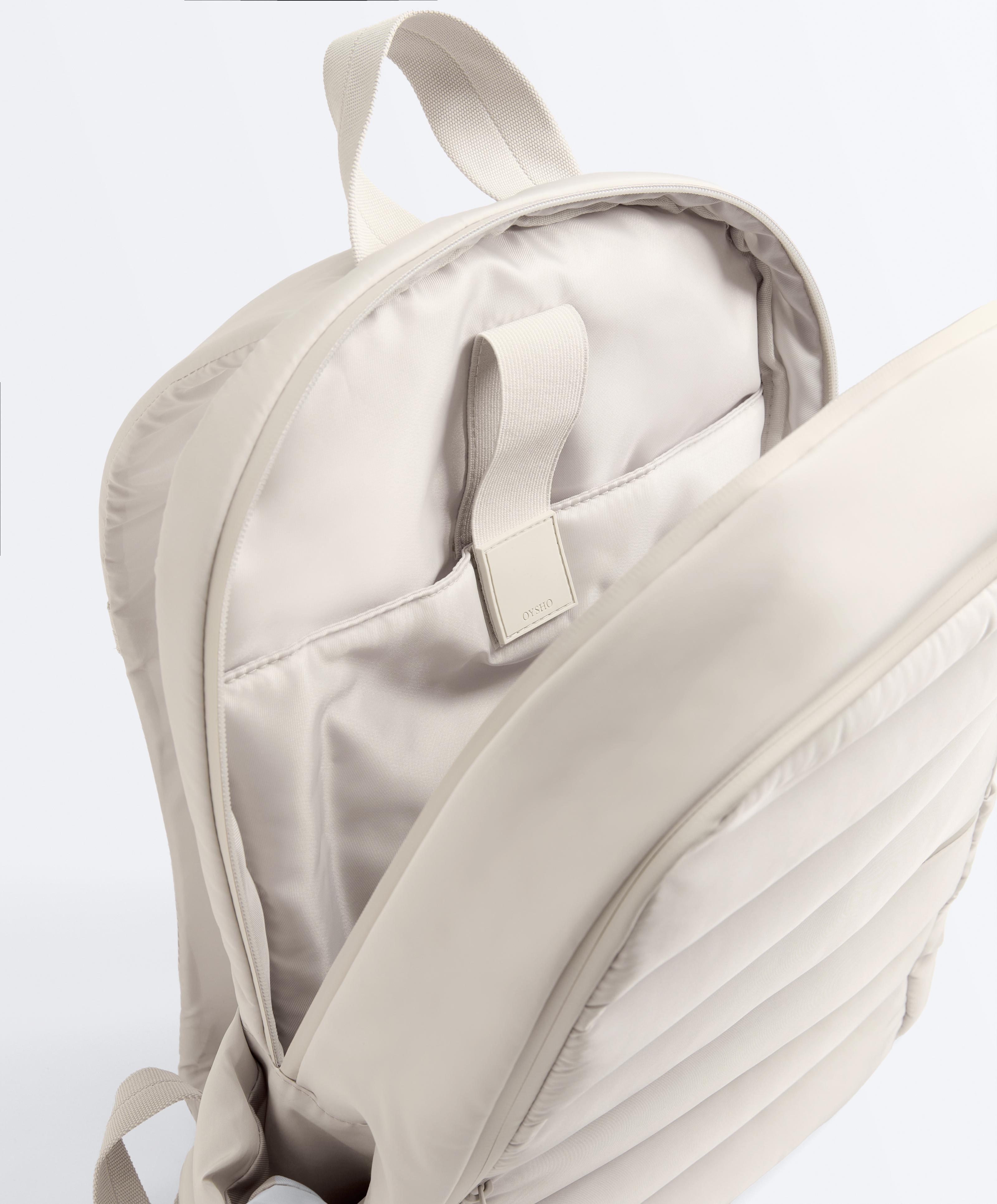 Padded backpack — ECRU