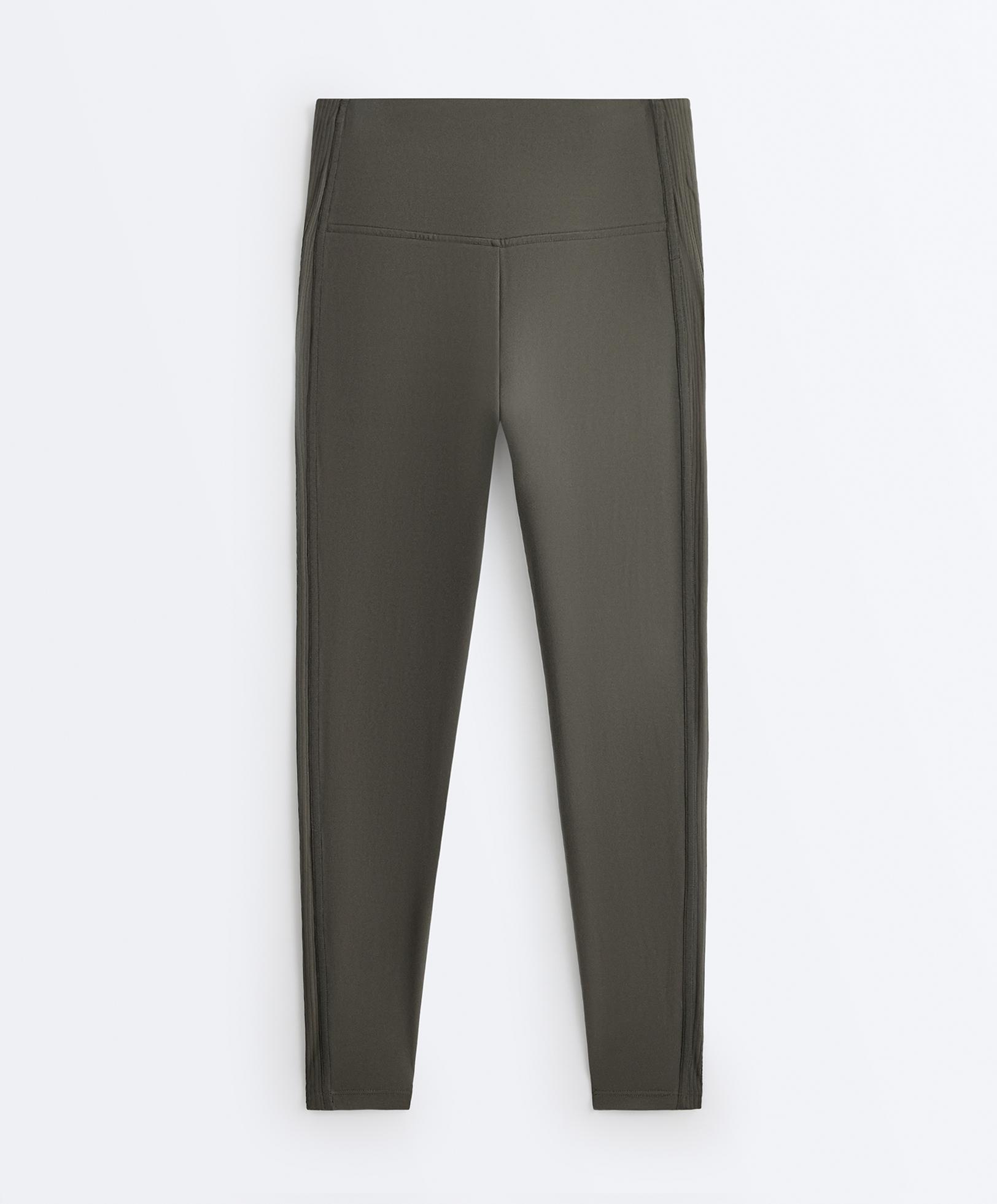 Comfortlux high rise rib ankle-length leggings — GREEN