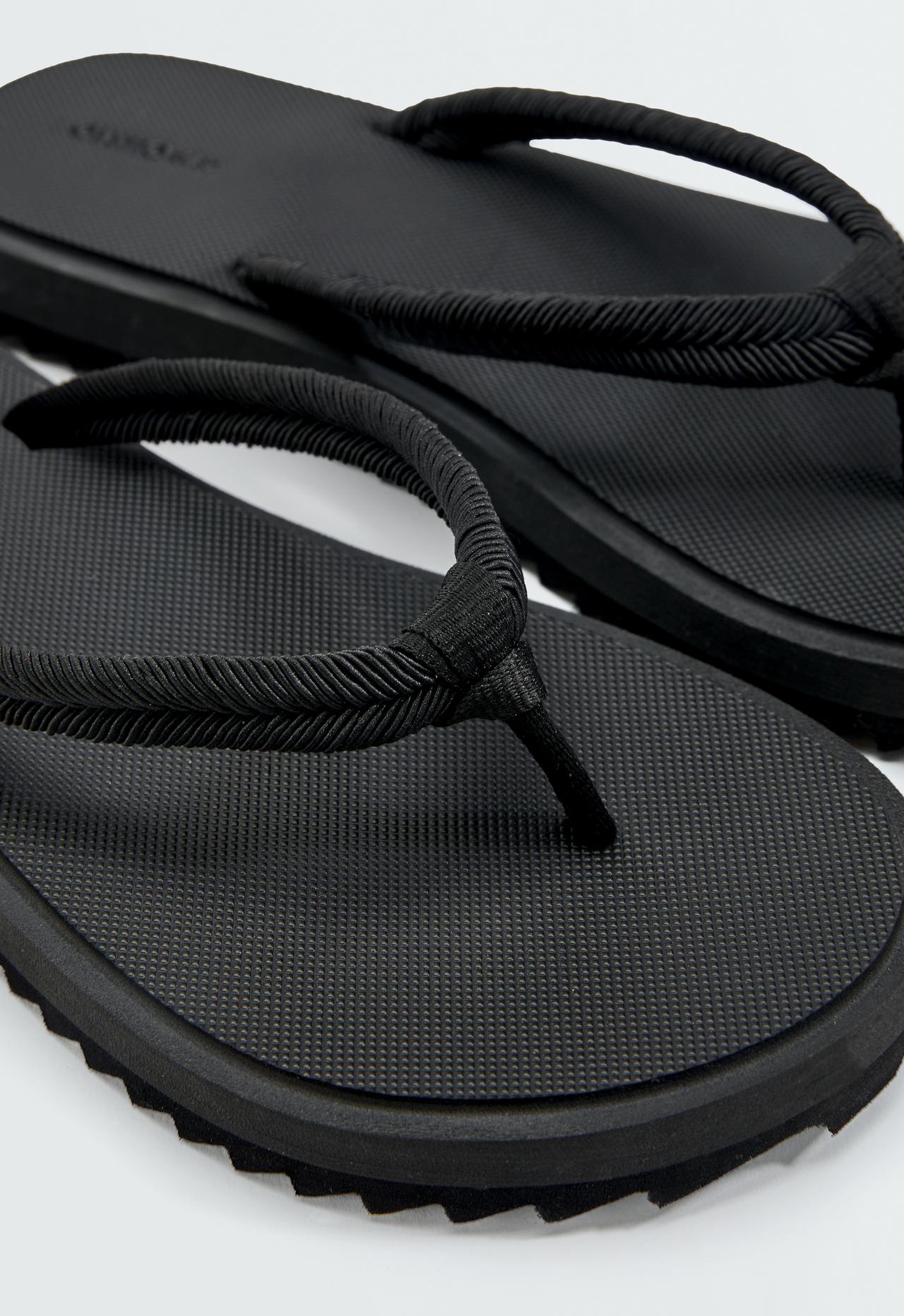 Braided rope beachwear sandals — BLACK