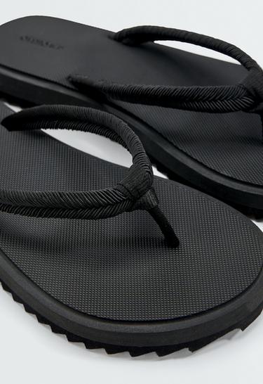 Braided rope beachwear sandals — BLACK 6