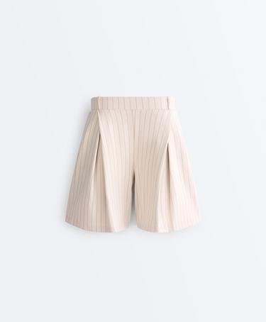 Wide striped pleated bermuda shorts — SANDY           8