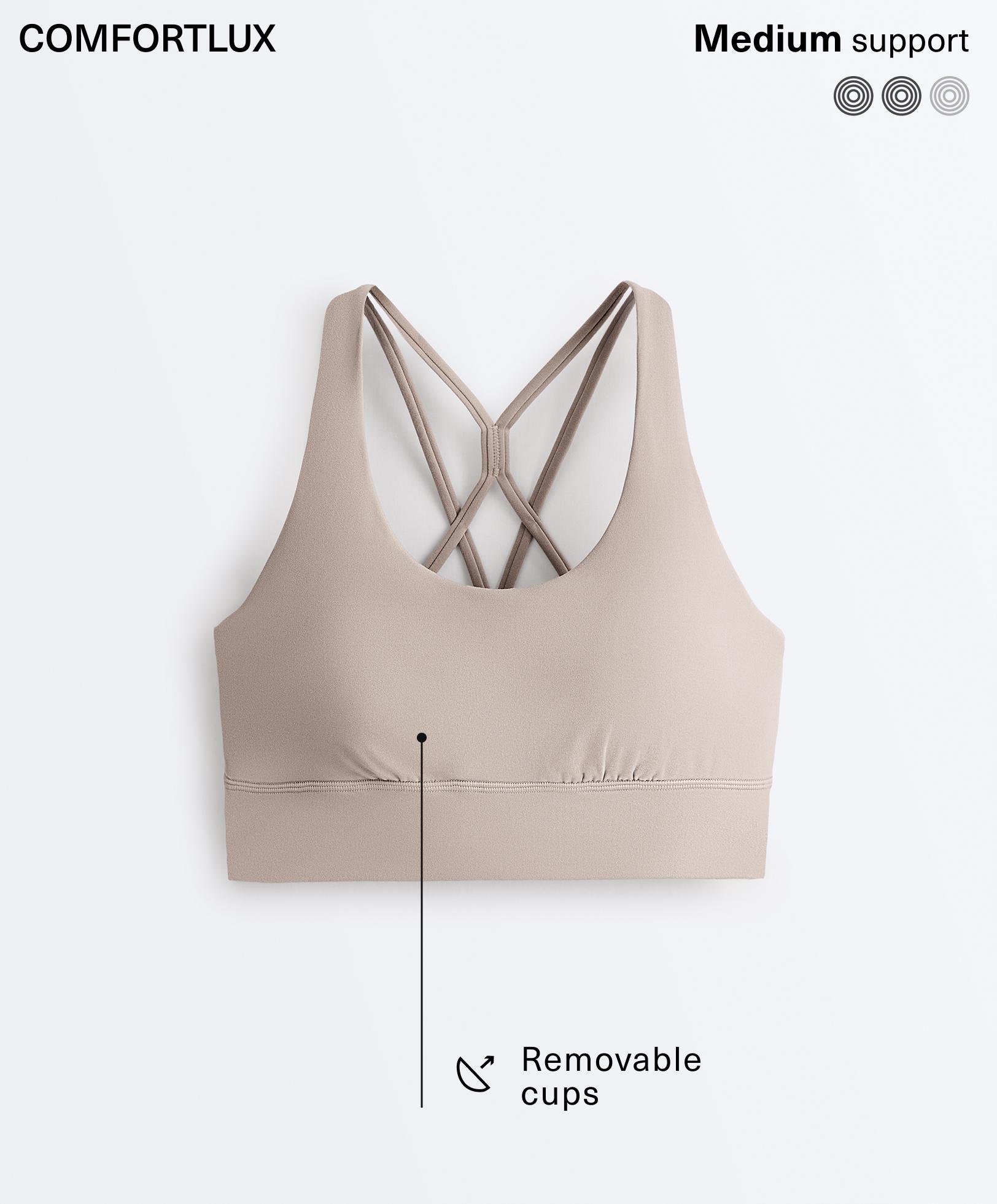 Comfortlux medium support sports bra with cups