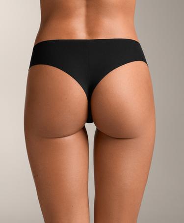 3 invisible polyamide blend cheeky Brazilian briefs — BLACK 4