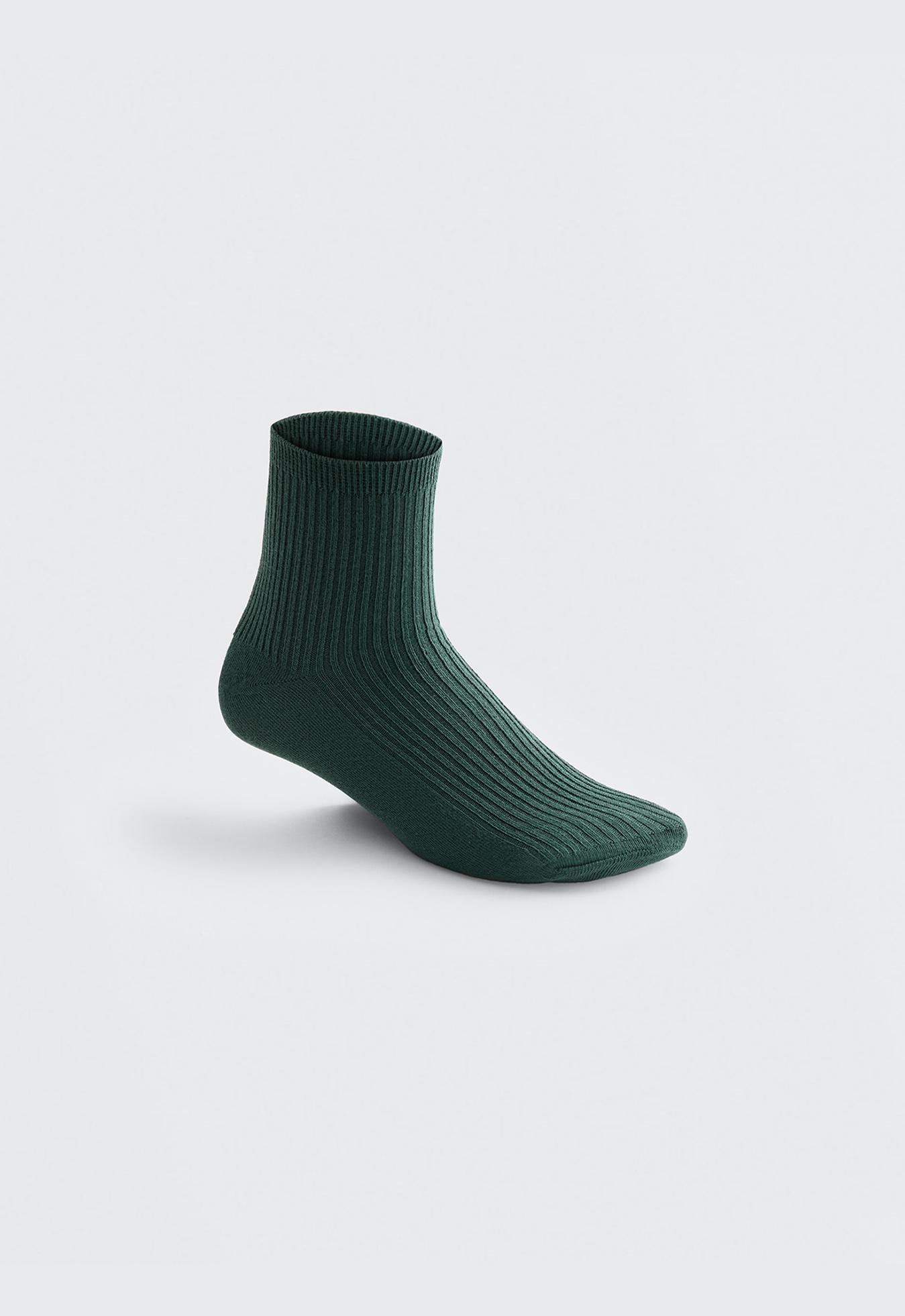 5 pairs of cotton blend quarter socks — SEA GREEN