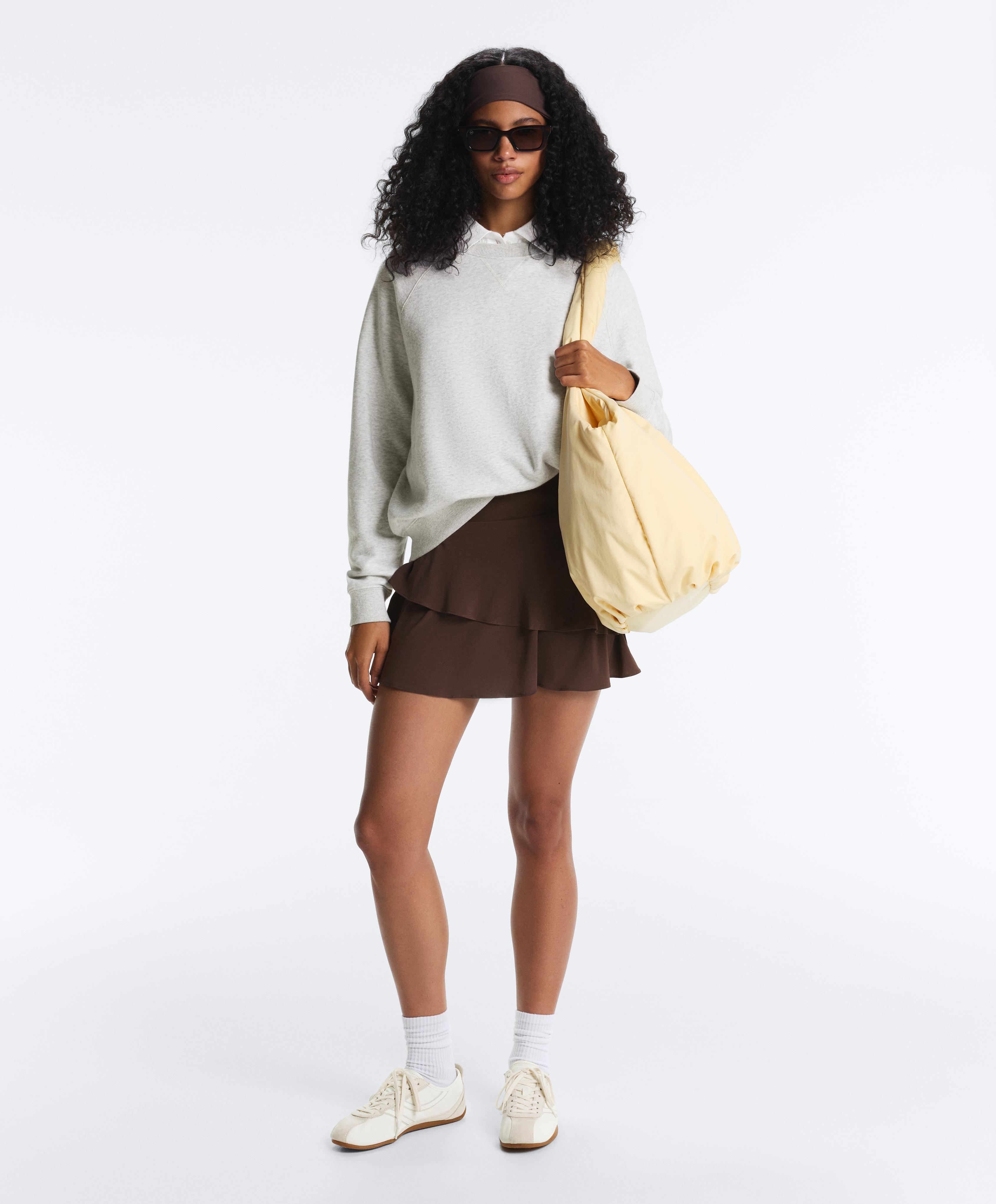 High-rise Compressive frill short skirt — BROWN