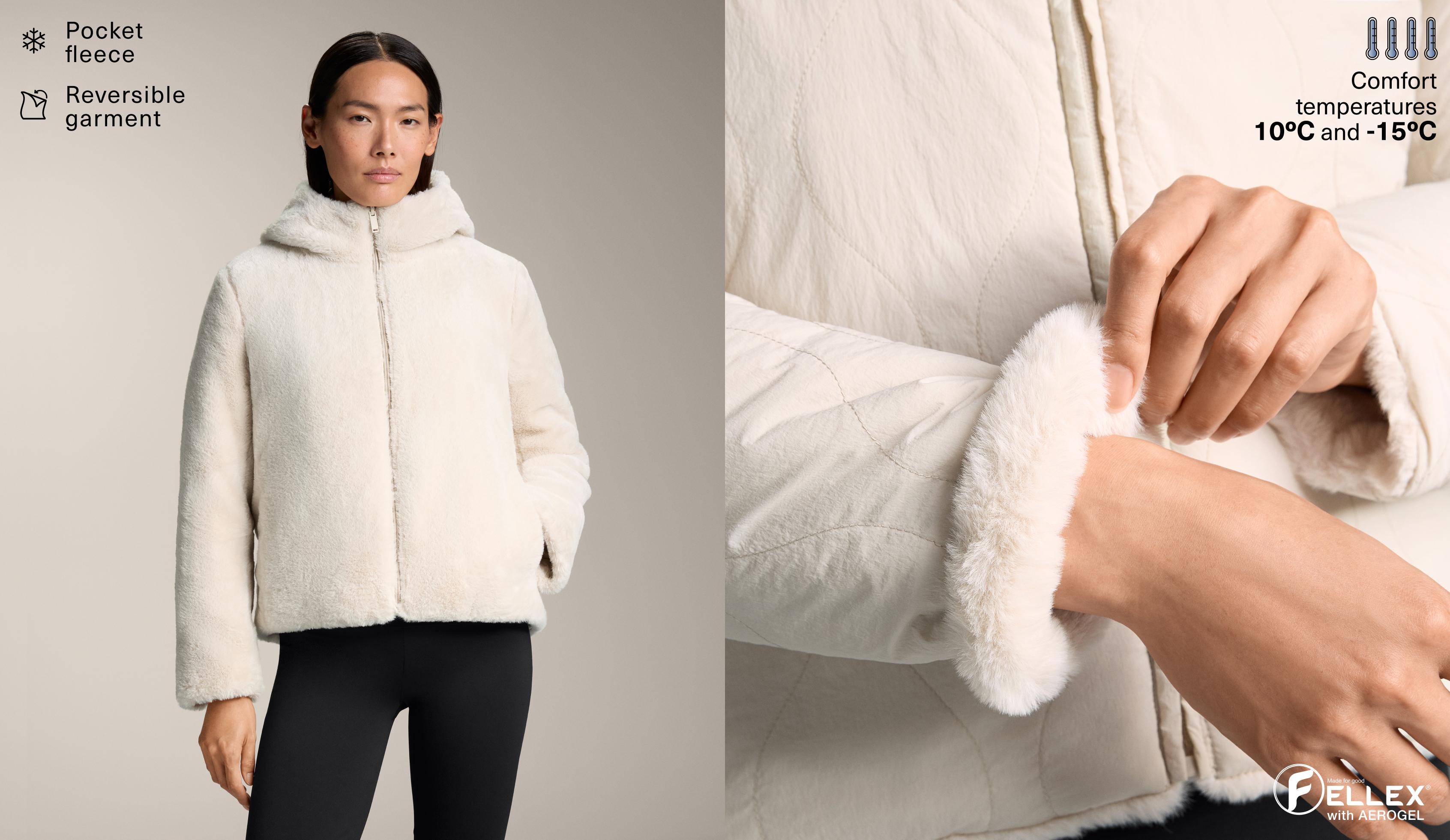 Reversible faux fur FELLEX® AEROGEL padded jacket