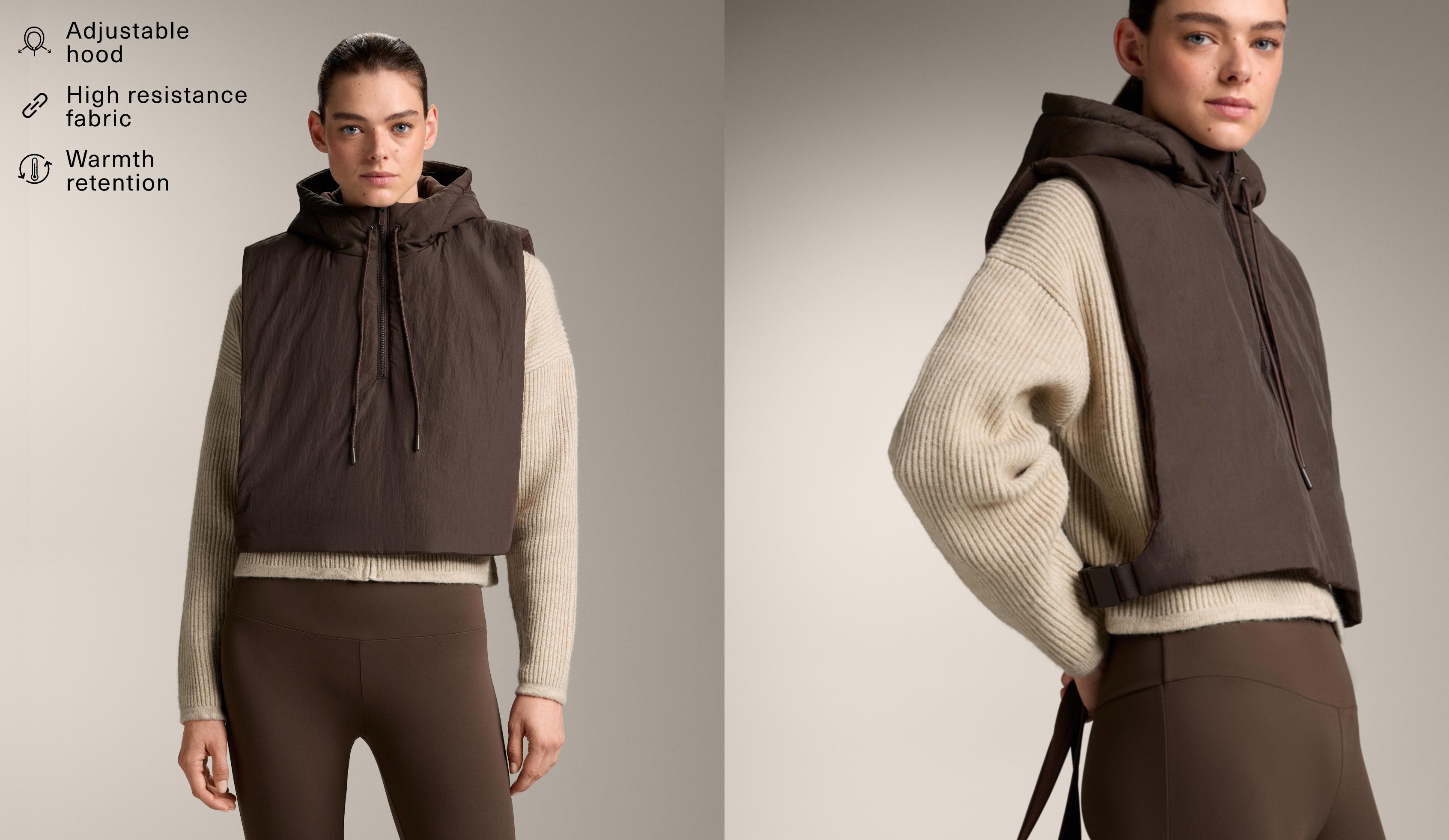 Hooded padded gilet