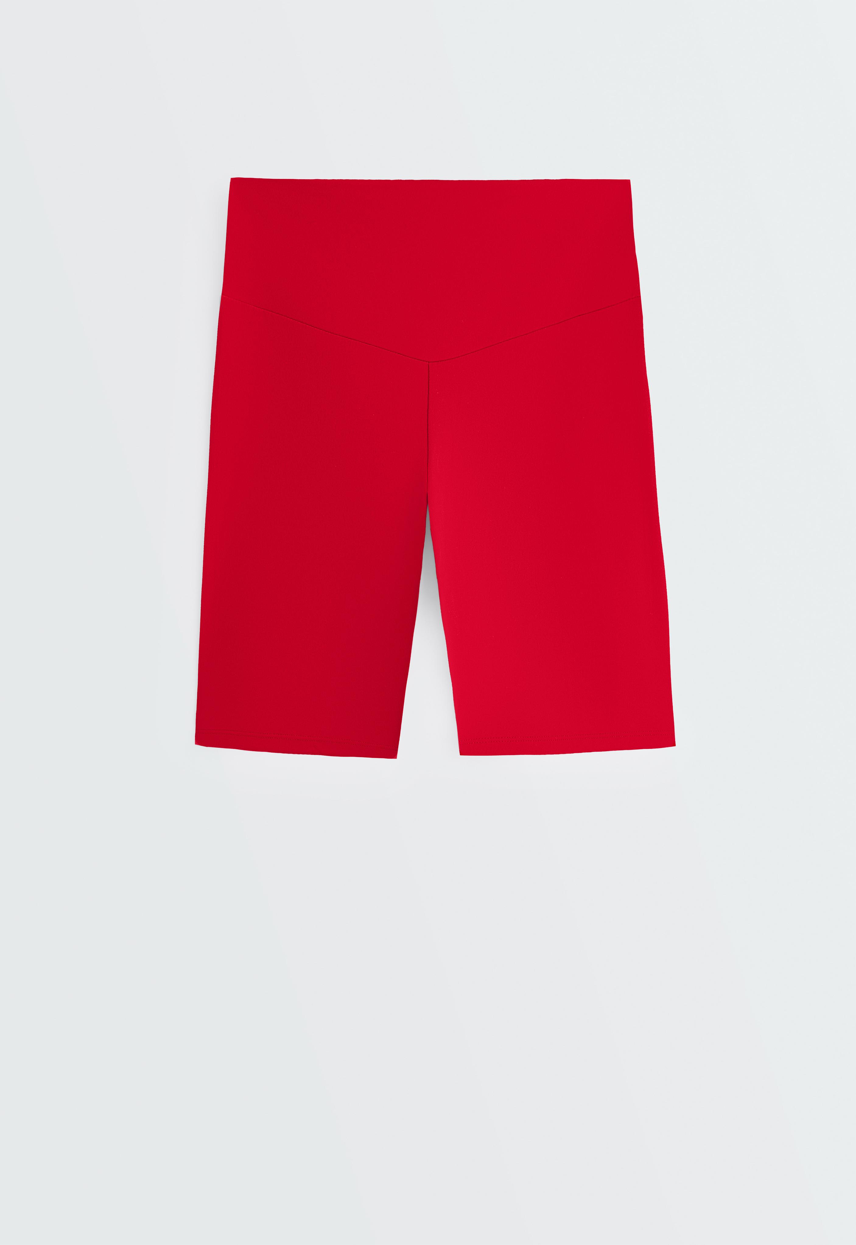 Comfortlux high-rise 20cm biker leggings — STRONG RED