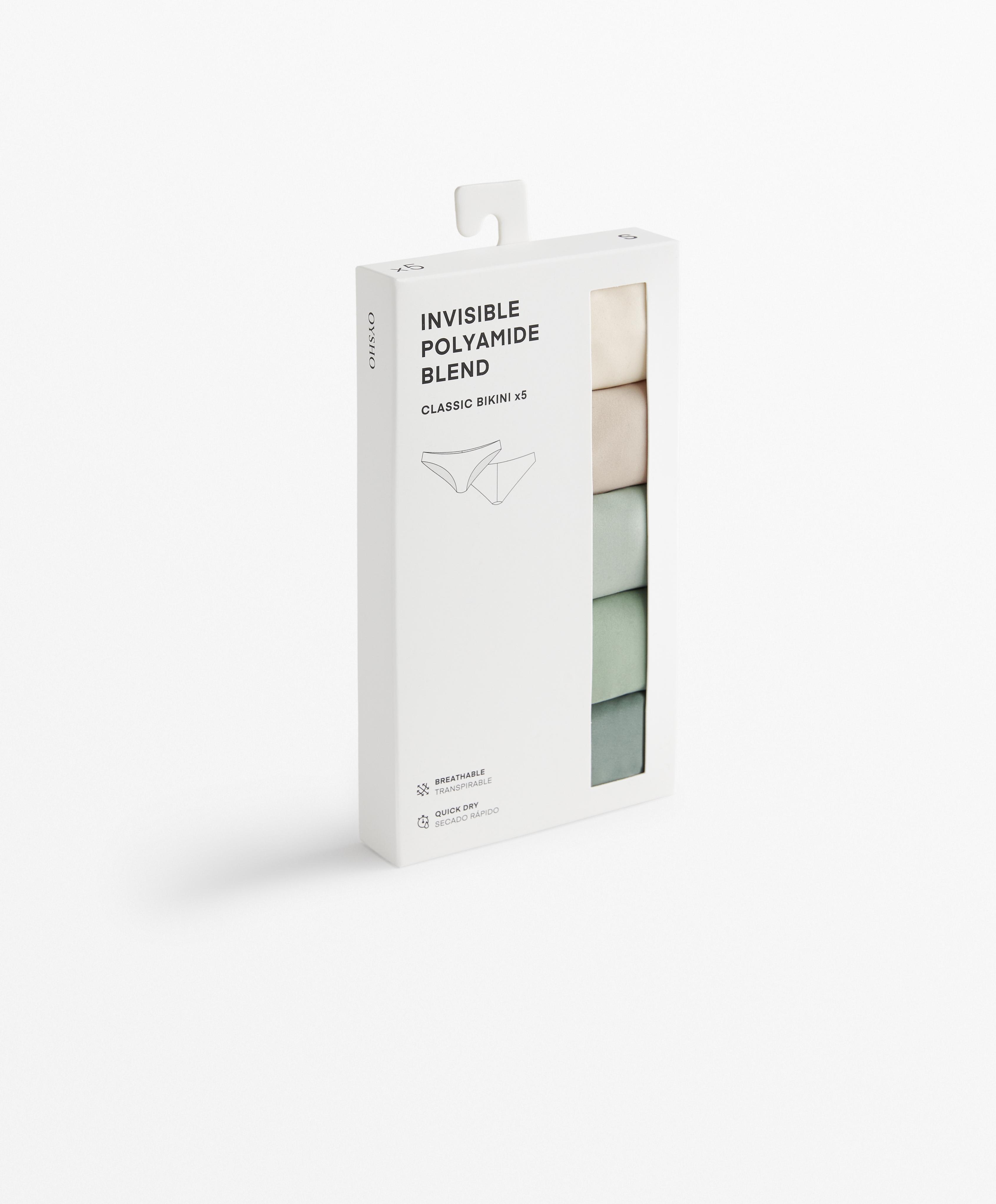 5 invisible polyamide blend classic briefs