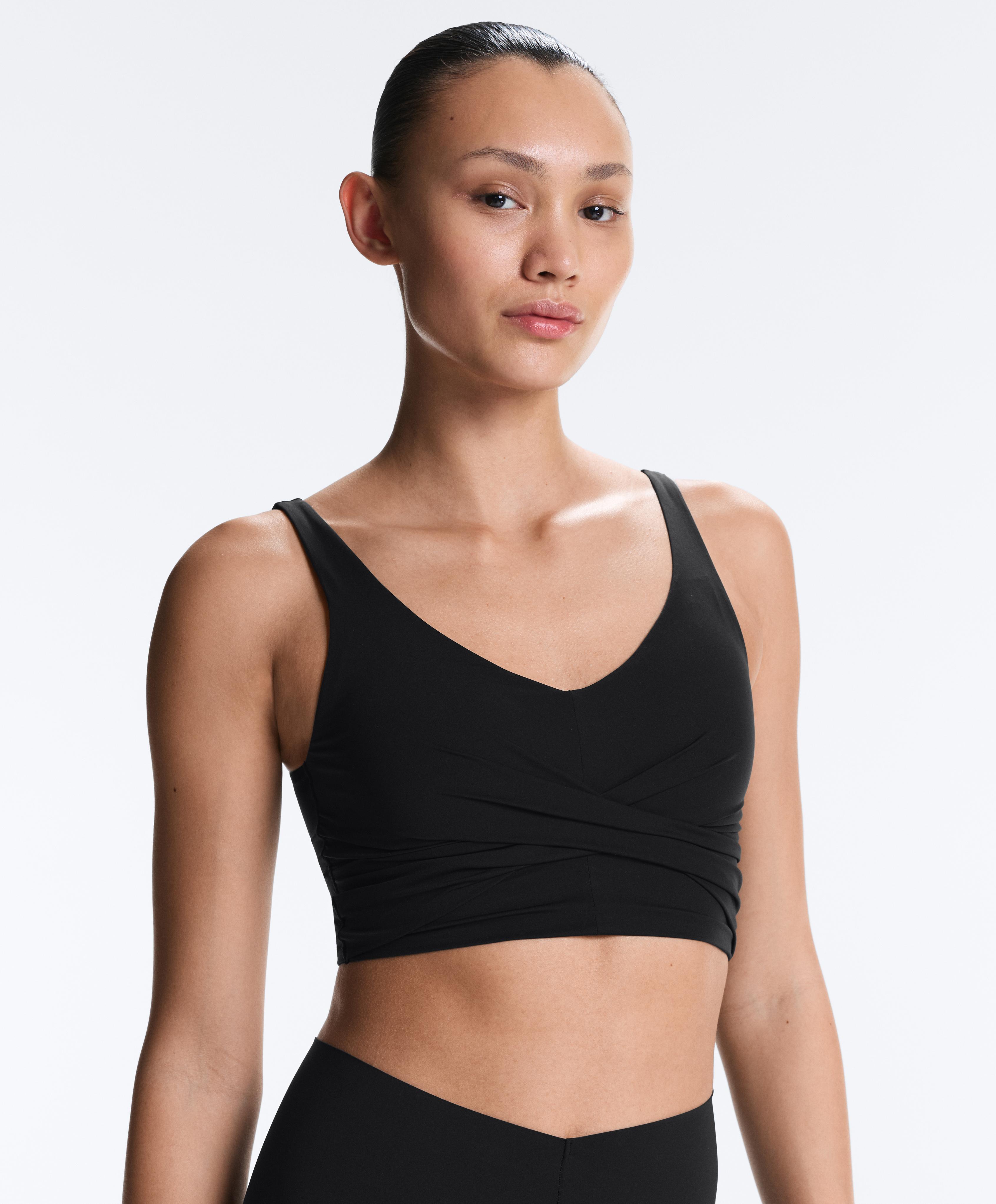 Light Touch crossover tank top — BLACK